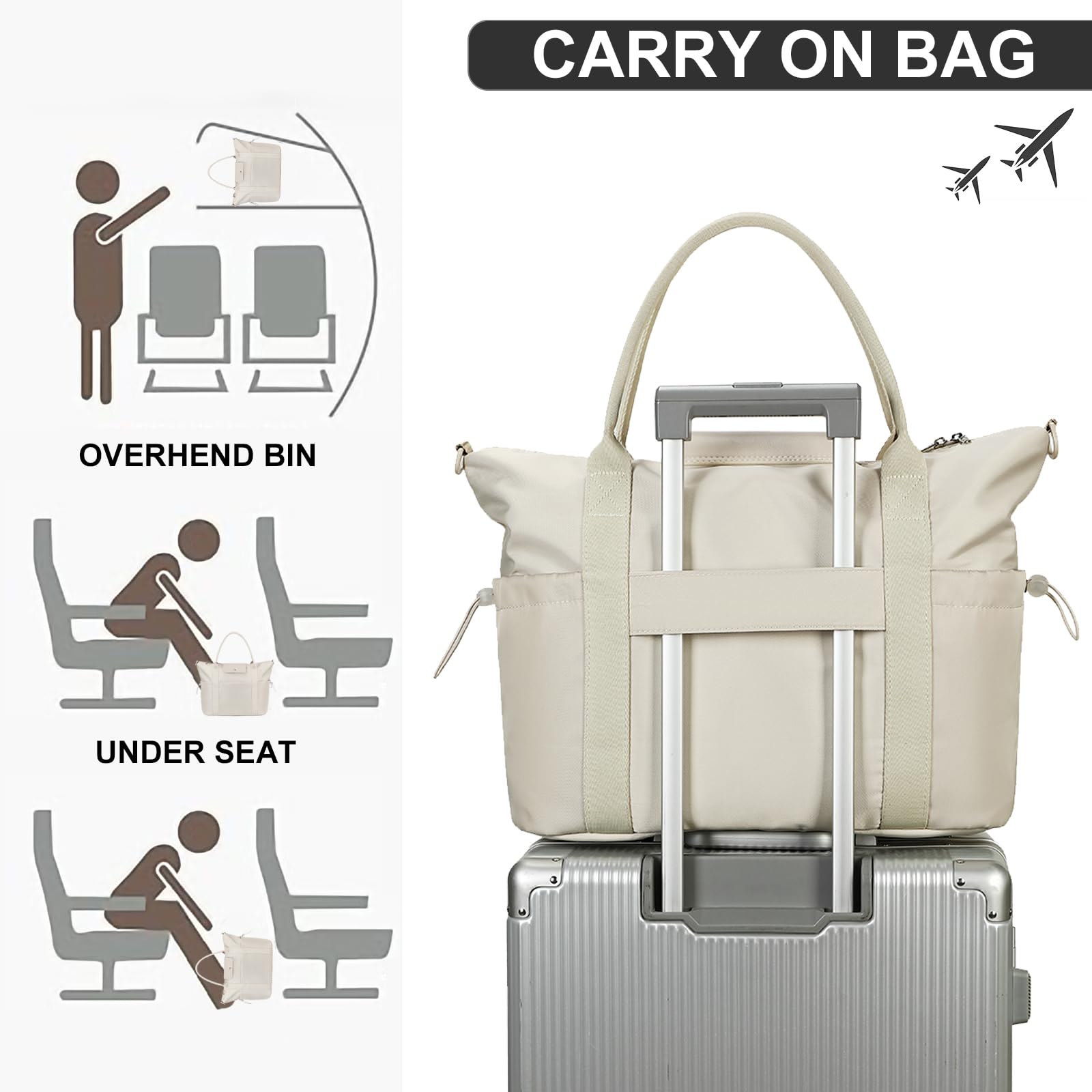 CAMTOP Women's Canvas Travel Bag - Durable Weekend Overnight Carry On Luggage for Ladies - Perfect for Business Trips, Gym & Vacation Getaways