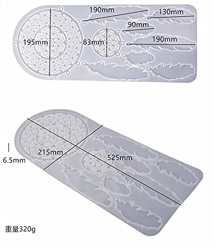 Premium Large Dream Catcher Silicone Molds for Epoxy Resin Casting - Feather Pendant Jewelry Making Molds, Easy Demold - Perfect for DIY Crafts, Home Decor & Gift Making