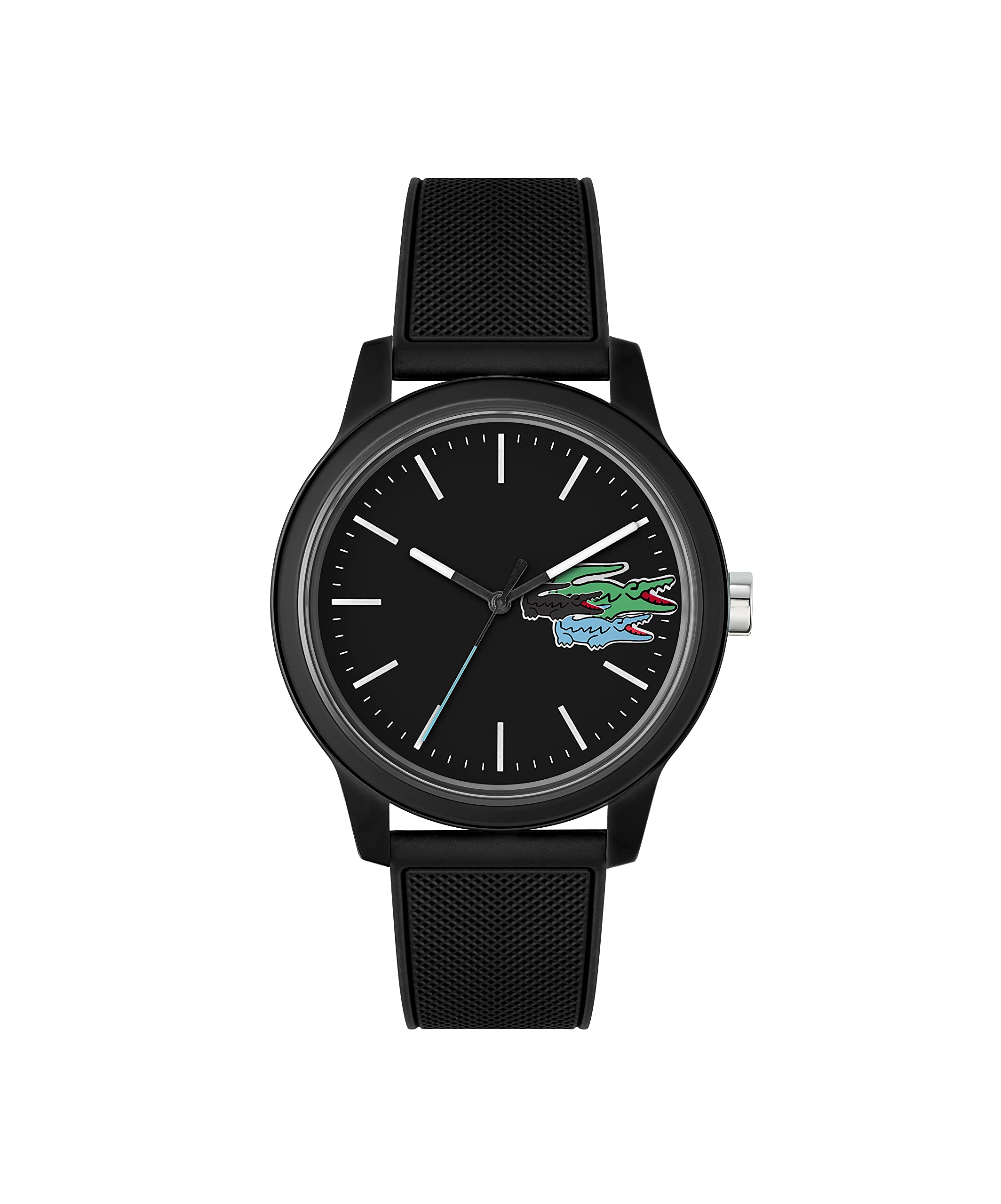 Lacoste Men's Black Silicone Strap Quartz Watch - Model 2011134 | Water Resistant Casual & Sport Watch for Everyday Wear, Gym & Outdoor Activities