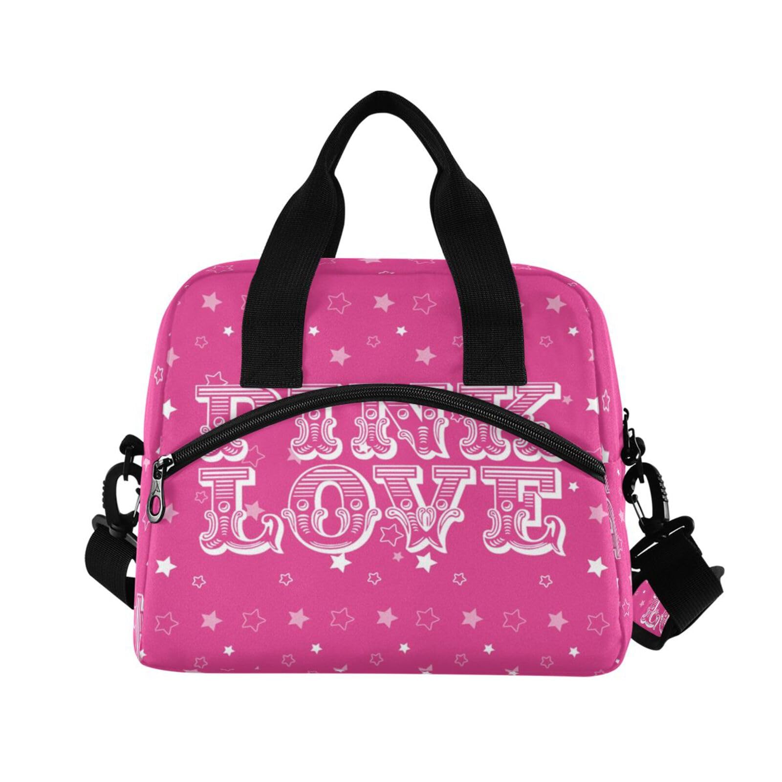 ALAZA Insulated Pink Lunch Bag for Women - Leakproof Crossbody Lunch Tote with Adjustable Shoulder Strap - Thermal Lunch Box Purse & Cooler Bag for Nurses, Teachers, Office Workers - Perfect for Work, School & Picnics