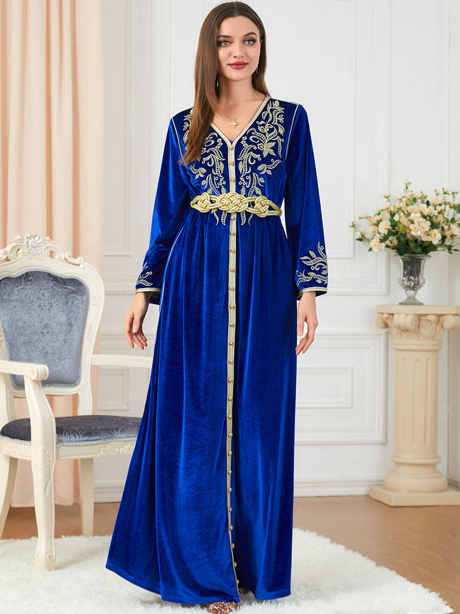 Elegant Diana Royal Velvet Kaftan - Premium Women's Luxury Loungewear for Home Relaxation & Special Occasions