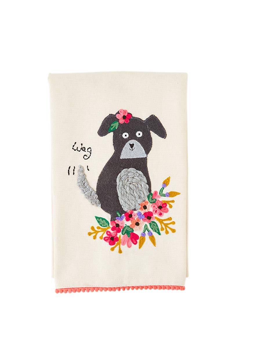 Premium Mud Pie Wag Embroidered Cotton Towels Set - Soft & Absorbent Bath, Beach & Kitchen Towels for Home & Spa Use