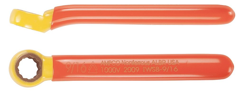 Ampco Safety Tools IWSB-1/2 Insulated Box End Wrench - 1/2 Inch Non-Sparking, Non-Magnetic, Corrosion Resistant Safety Tool for Electrical Work, Oil & Gas Industry, and Hazardous Environments