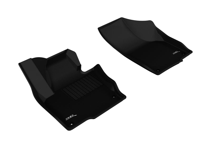 3D MAXpider Custom Fit All-Weather Floor Mats for 2009-2019 Volkswagen Tiguan & Tiguan Limited - Kagu Series (1st Row, Black) | Durable Car Floor Liners for SUV Protection & Easy Cleaning
