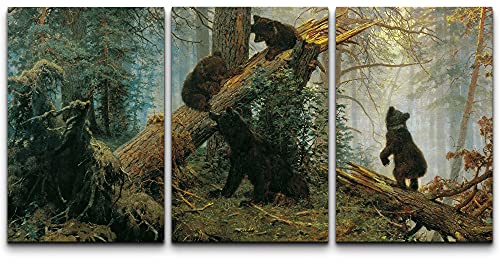Morning in Forest With Bears