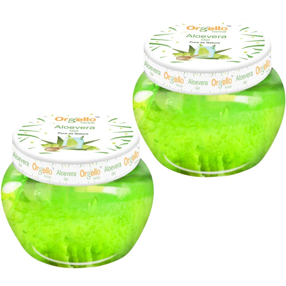 Organic Aloe Vera Gel for Face & Hair - 2 Pack (200g Total) | Hydrating Skin Care & Hair Treatment for Acne, Scars & Glowing Skin | Perfect for Daily Moisturizing, Sunburn Relief & Scalp Care