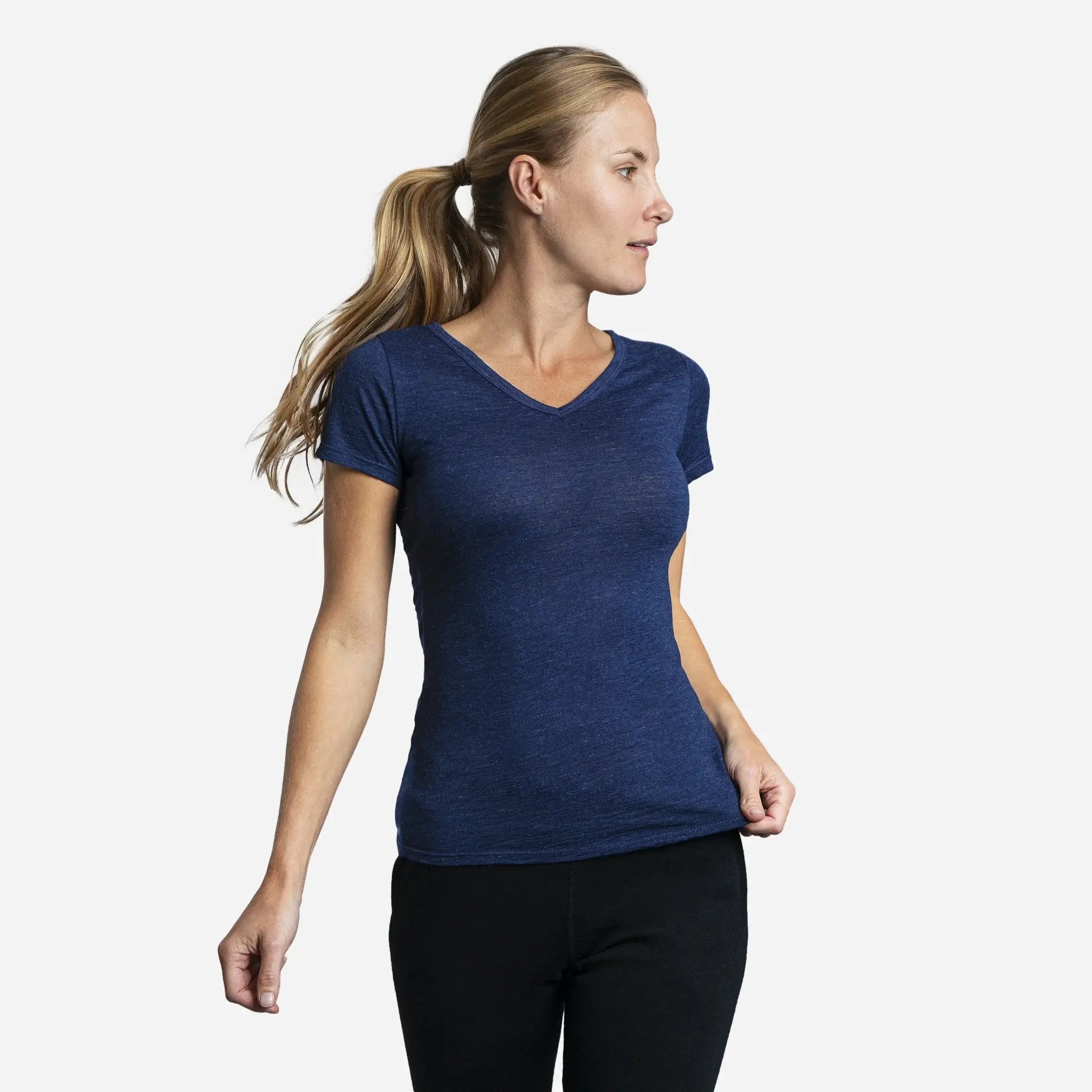 Ultralight 160 Women's Alpaca Wool V-Neck T-Shirt - Soft & Breathable for Travel, Hiking & Everyday Wear