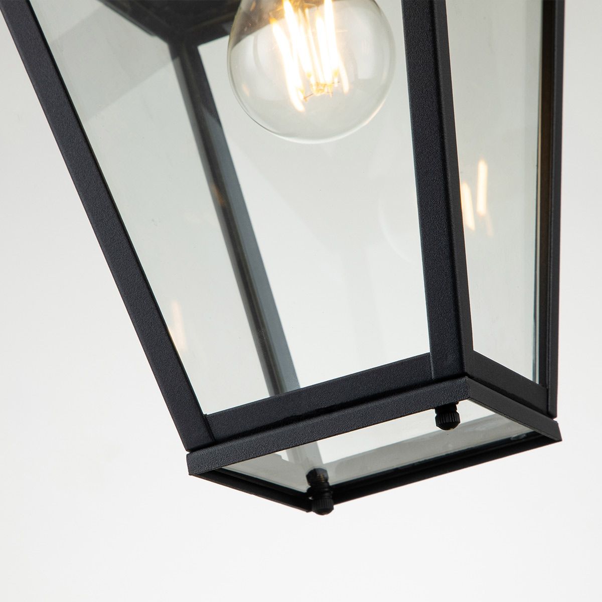 Alford Place 1/3Lt Small Chain Lantern - Museum Black IP44 E27 Outdoor Wall Light for Patio, Garden & Porch Lighting
