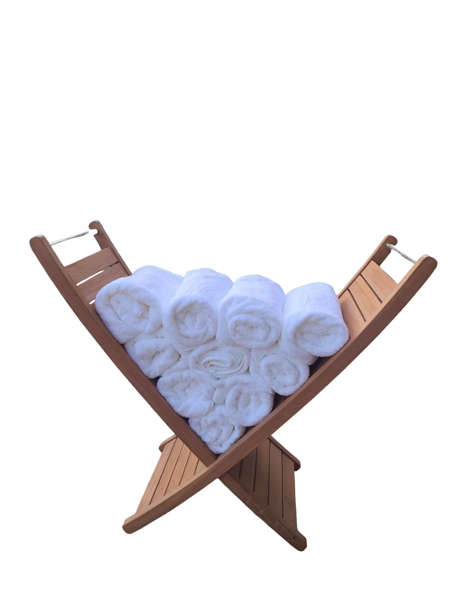 Premium Grade A Teak Wood Bathroom Towel Holder - Rustproof & Waterproof for Shower, Spa, and Bathroom Decor - Perfect for Home, Hotel, and Luxury Spa Use