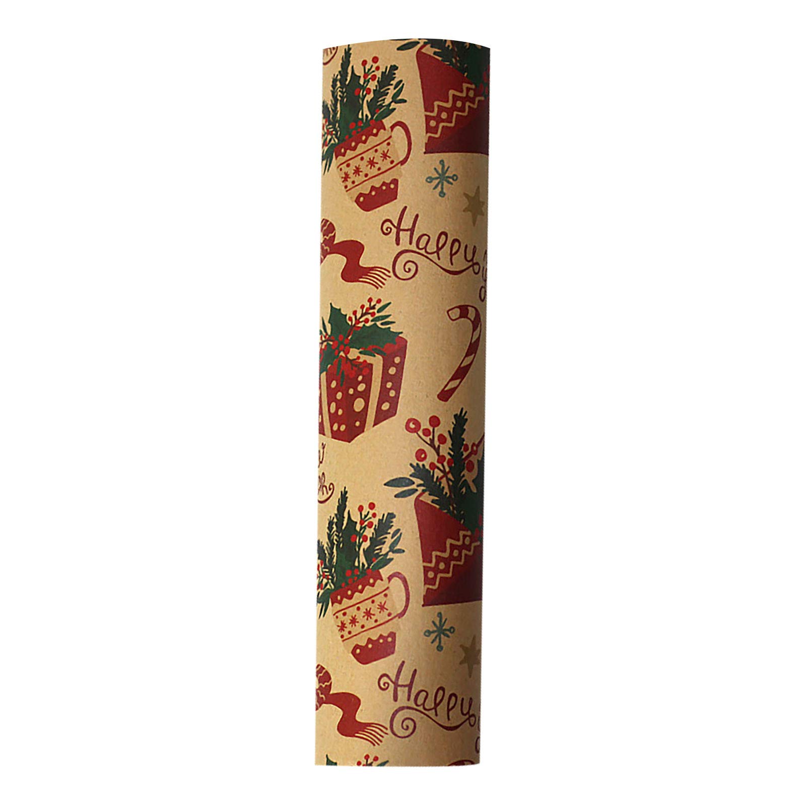 Premium Christmas Wrapping Paper Roll - 35x50cm Kraft Gift Wrap with Snowflake & Santa Designs for Holiday Gifts, Birthdays, Weddings & Baby Showers | Eco-Friendly Craft Paper for DIY Projects & Festive Decorations