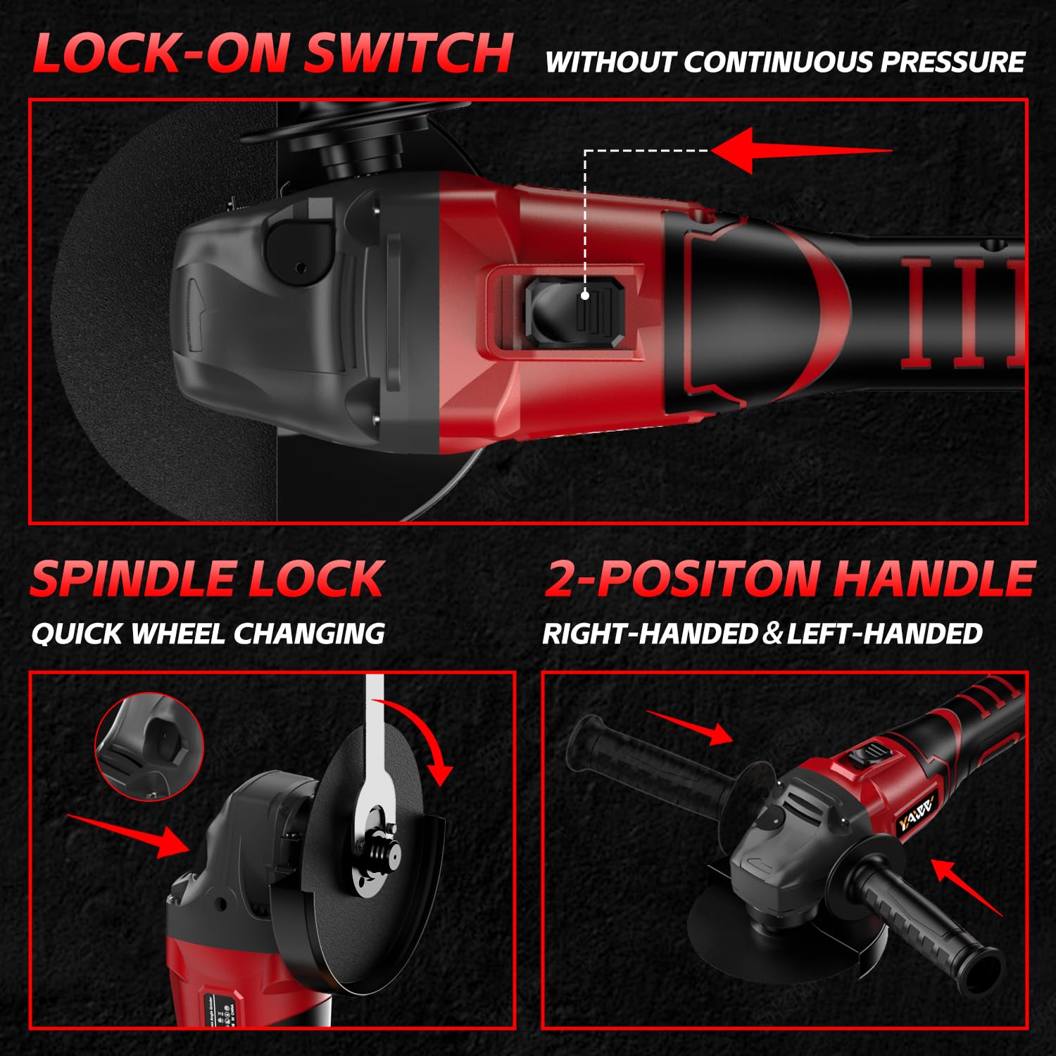 Milwaukee M18 Cordless Angle Grinder - 3 Speed Adjustable Brushless Motor, 8500 RPM, 5/8''-11 Spindle, Compatible with 4-1/2'' Wheels for Cutting & Grinding (Battery Not Included) - Perfect for Metalworking, Woodworking & DIY Projects