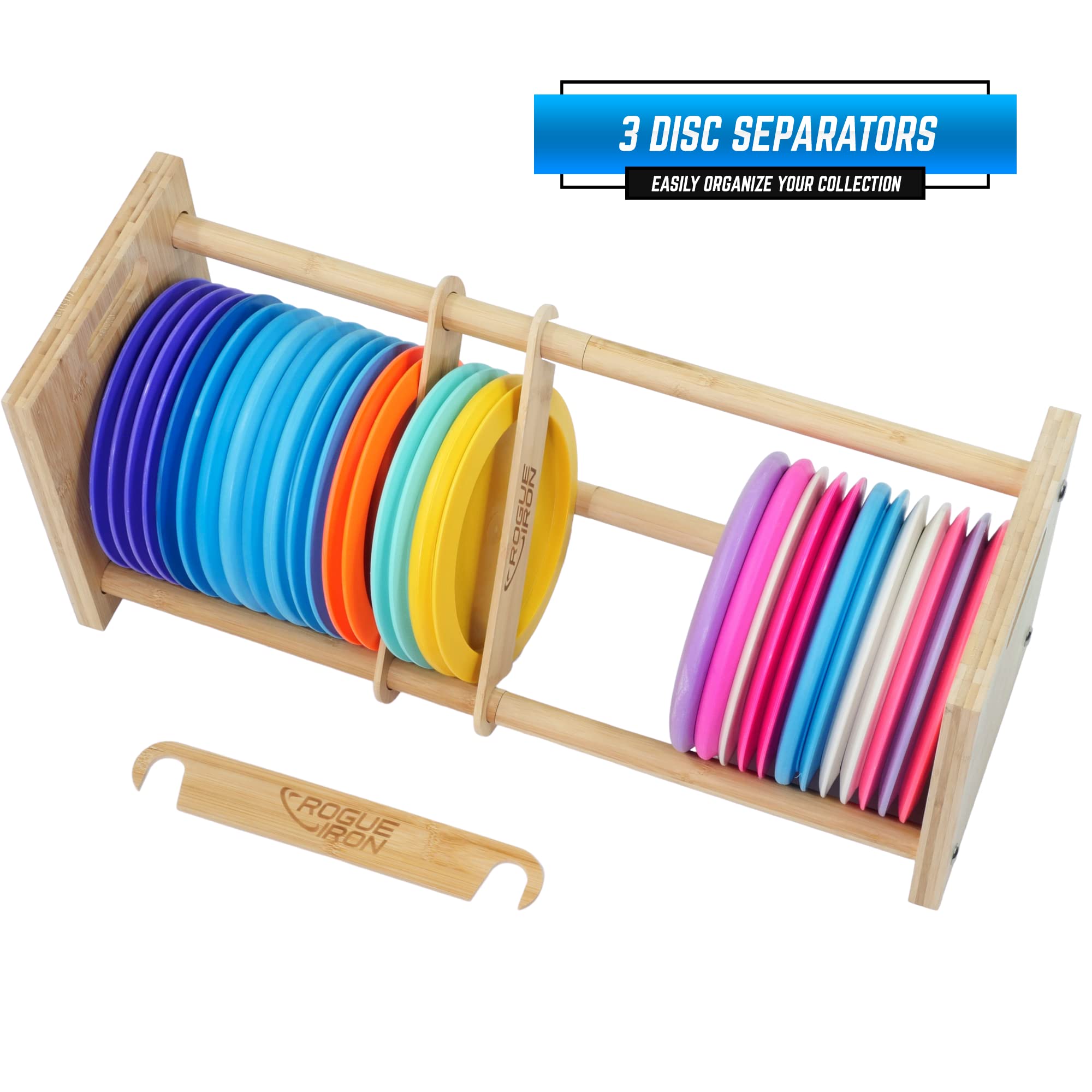 Rogue Iron Disc Golf Rack - Stackable Disc Golf Storage Organizer for Ultimate Frisbee Players | Perfect for Home, Garage, or Course Organization