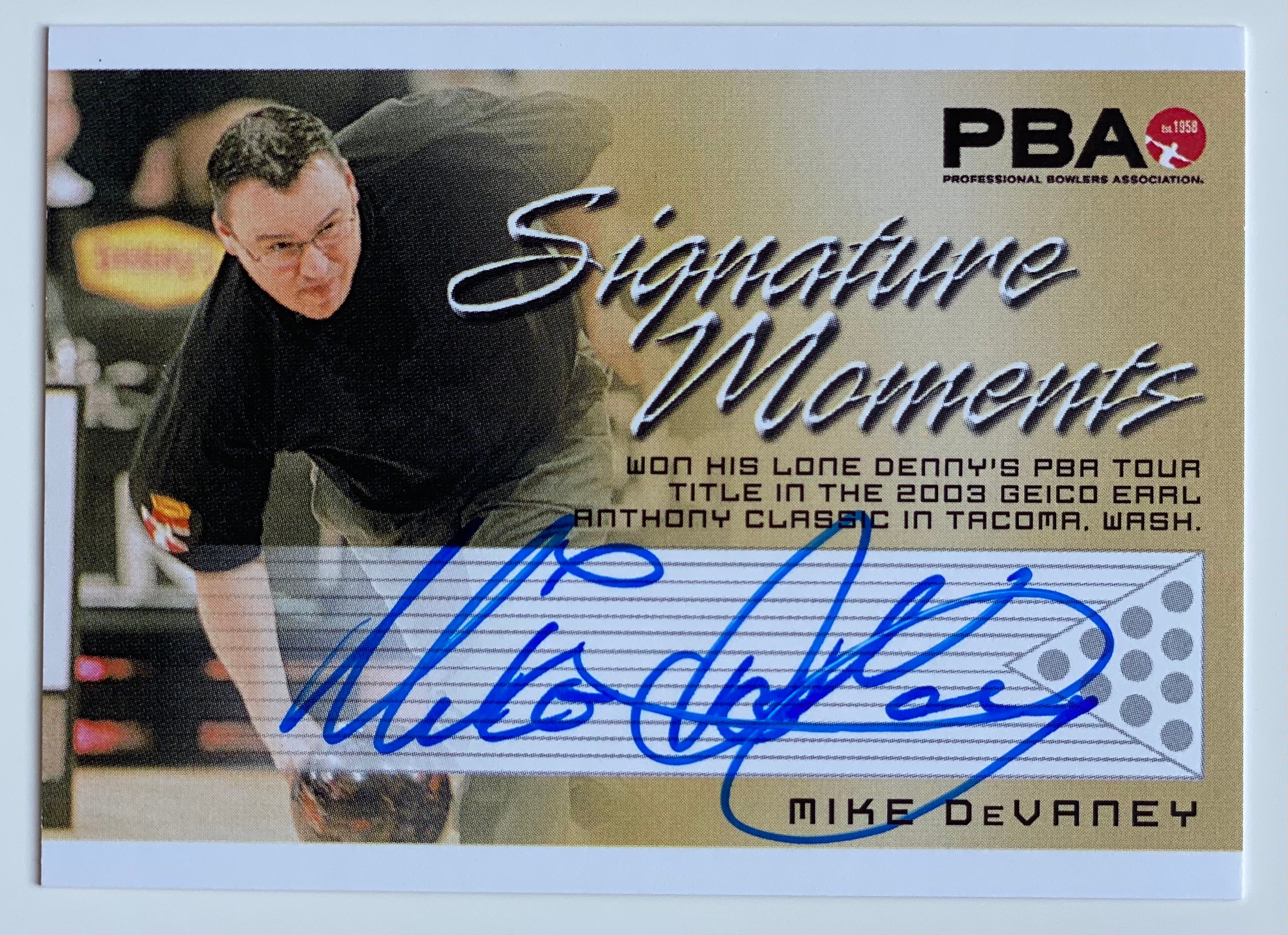 Mike DeVaney 2008 Rittenhouse Signature Moments PBA Autographed Bowling Trading Card - Collectible Sports Memorabilia for Bowling Fans & Card Collectors
