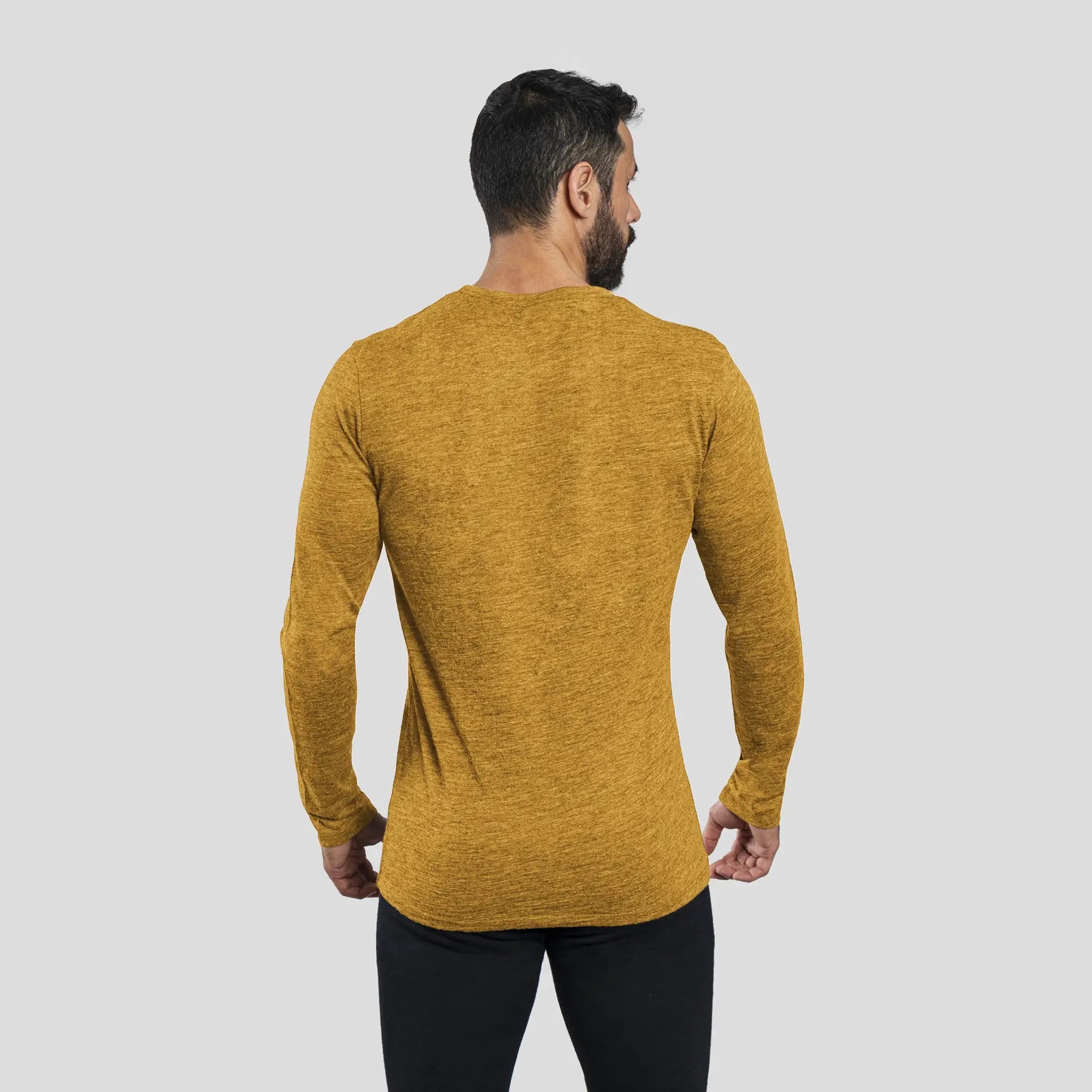 Premium Men's Alpaca Wool Long Sleeve T-Shirt - 160 Ultralight Thermal Base Layer for Hiking, Camping & Winter Outdoor Activities