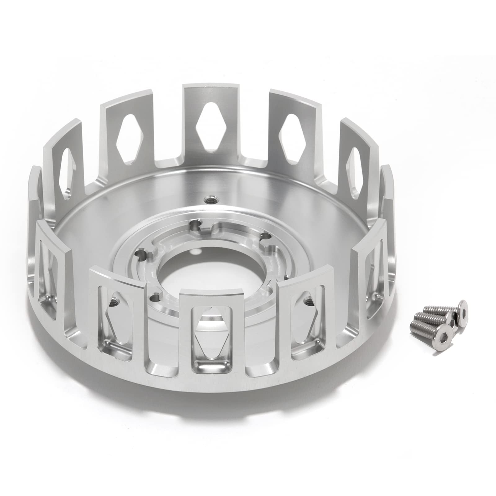 Suzuki LTZ 400 Clutch Basket Kit 2003-2014 - Includes Friction Plates, Steel Plates & Springs (Silver) - Perfect for ATV Clutch Repair & Off-Road Performance Upgrades