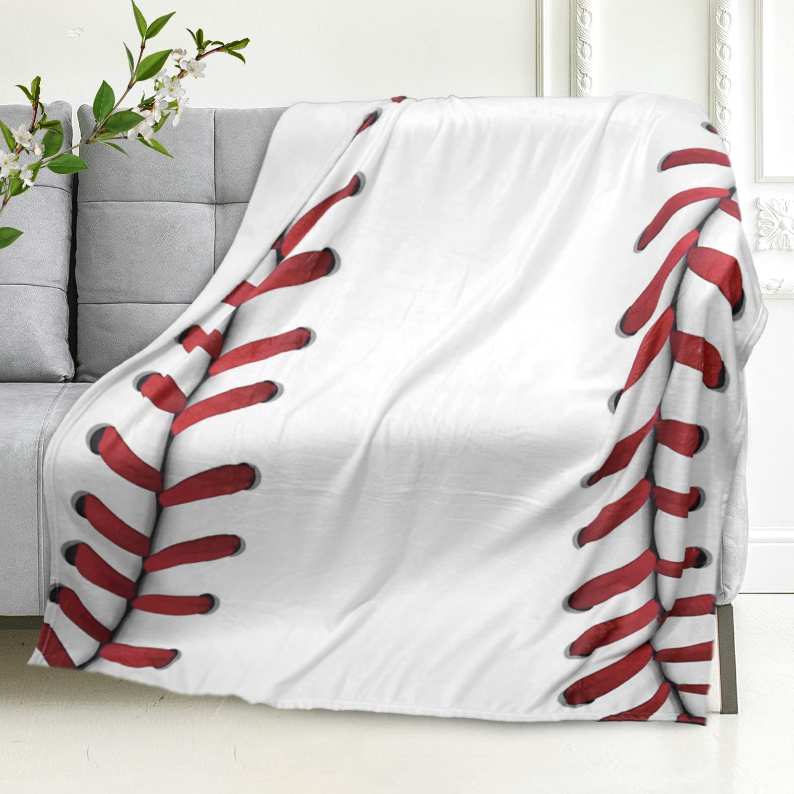 MASTIEE Baseball Blanket 50x60 Inch - Soft Sports Throw Blanket for Boys, Girls, Adults & Baseball Lovers | Perfect Gift for Kids, Teens & Toddlers | Great for Games, Picnics, Camping & Home Decor