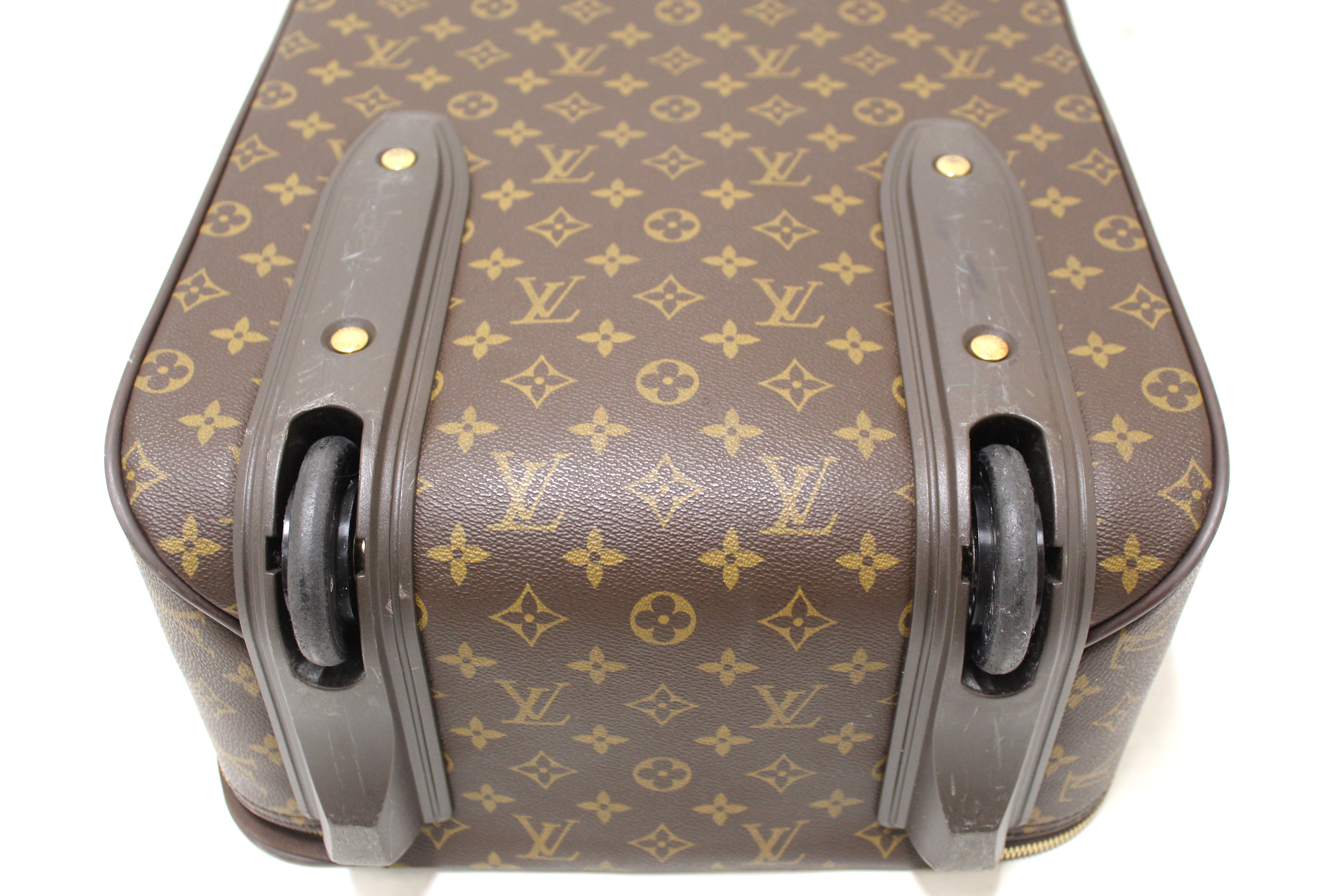 Authentic Louis Vuitton Classic Monogram Pegase 45 Rolling Luggage Suitcase - Luxury Travel Carry-On for Business Trips & Vacations