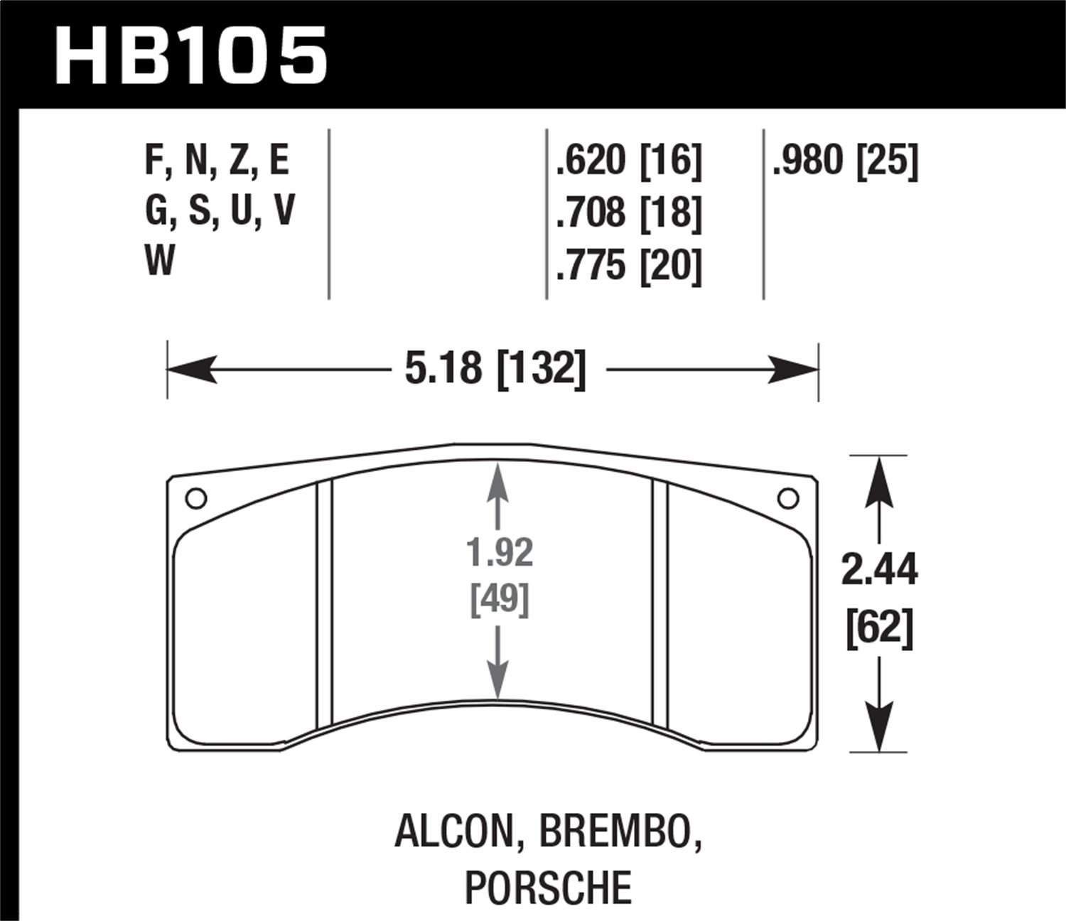 HB105U.775 DTC-70 Motorsport Brake Pads - High Performance Racing Brake Pads for Track & Drift - Perfect for Sports Cars & High-Speed Driving