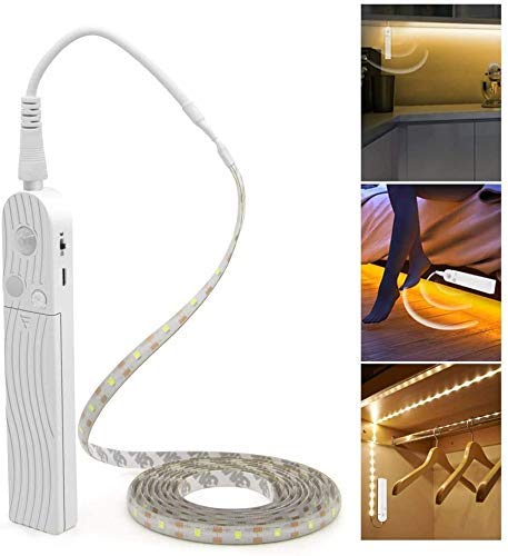 10Ft LED Under Cabinet Lighting with Motion Sensor - 4 Modes USB Closet Night Light Strip, Waterproof 5V Tape for Bedroom, Stairs, Wardrobe | Perfect for Home Decor & Indoor Safety Lighting