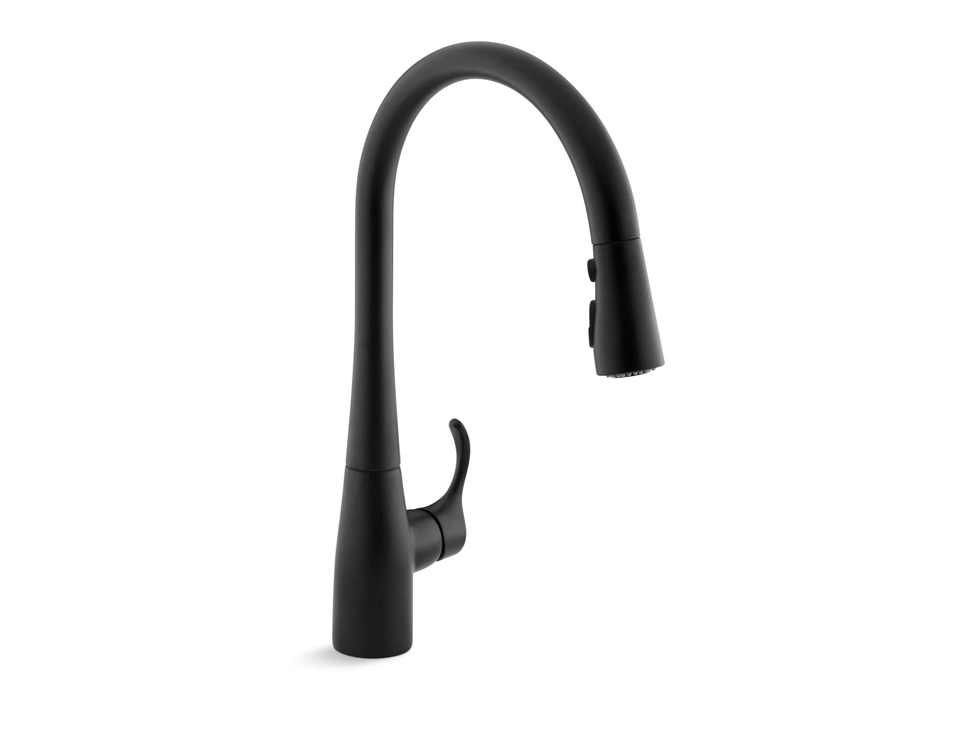 KOHLER Simplice Pull Down Kitchen Faucet with 3-Spray Function - Matte Black Finish (Model K-596-BL) | Ideal for Modern Kitchens, Dishwashing & Food Prep