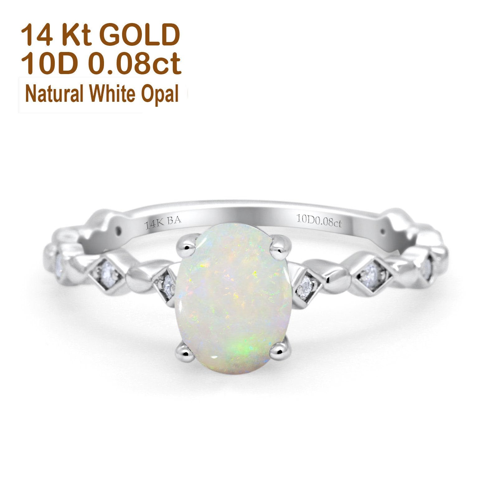 White Gold Natural White Opal