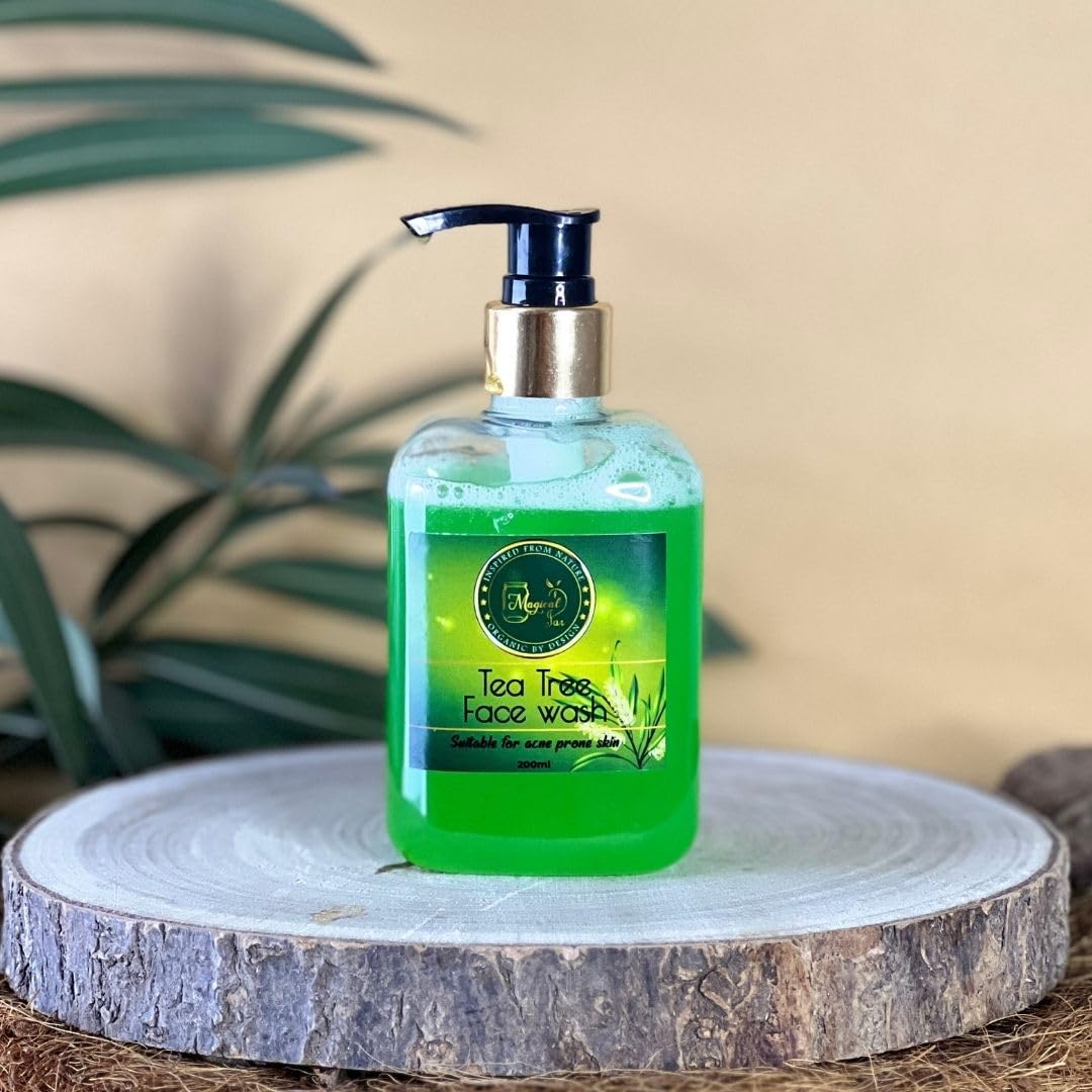 Magical Jar Tea Tree Face Wash for Acne & Pimple Treatment - Deep Cleansing Oil Control Facial Cleanser for Oily & Sensitive Skin - Perfect for Daily Skincare Routine & Travel