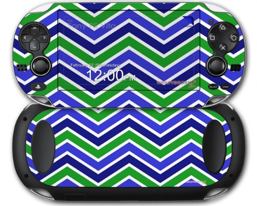 Zig Zag Blue Green Decal Skin for Sony PS Vita - Protective Vinyl Sticker Cover for Gaming Console | Perfect for Travel, Gaming Sessions & Customization