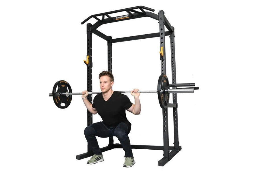 Powertec WorkBench Power Rack - Heavy Duty Home Gym Equipment for Strength Training (Black) | Perfect for Home Workouts, Weightlifting & CrossFit Training