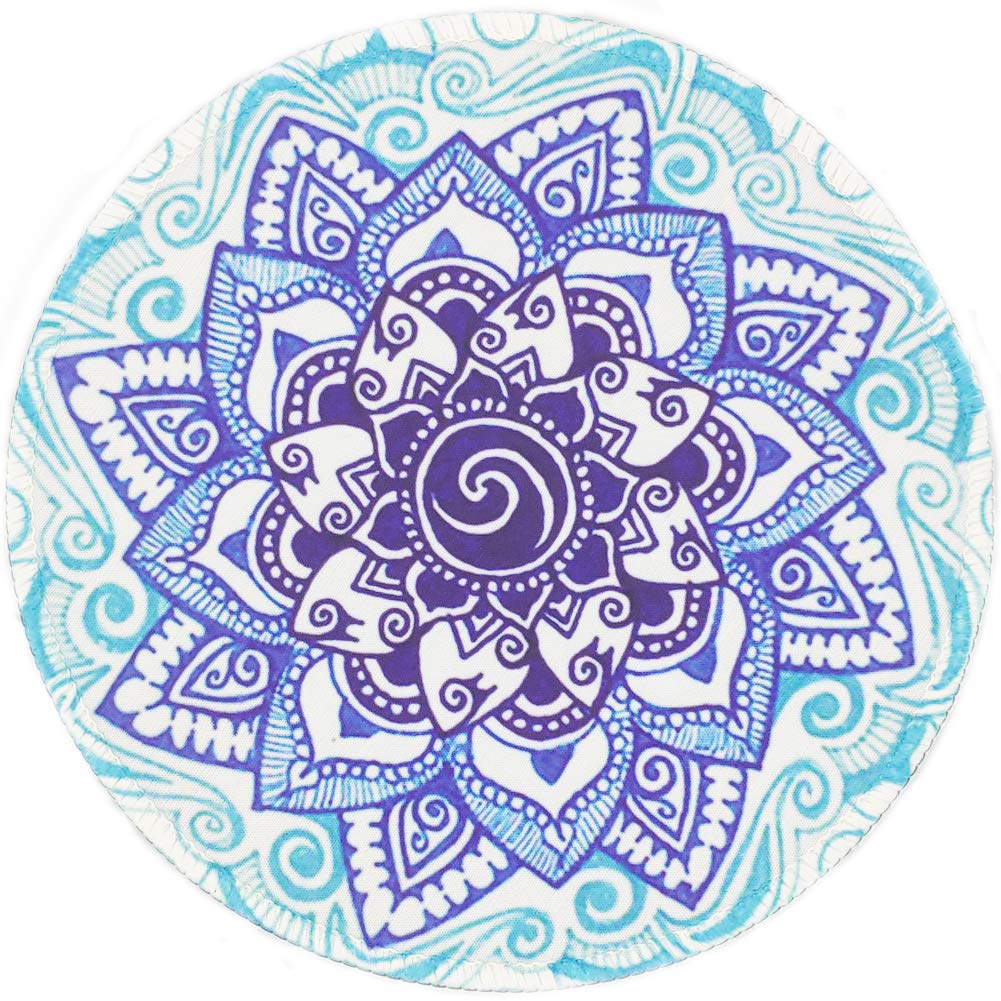 BOSOBO Round Mandala Mouse Pad - Non-Slip Rubber Floral Design with Stitched Edge, 7.9 x 7.9 Inch Cute Circular Mouse Mat for Girls & Women | Perfect for Office, Gaming & Home Computer Use