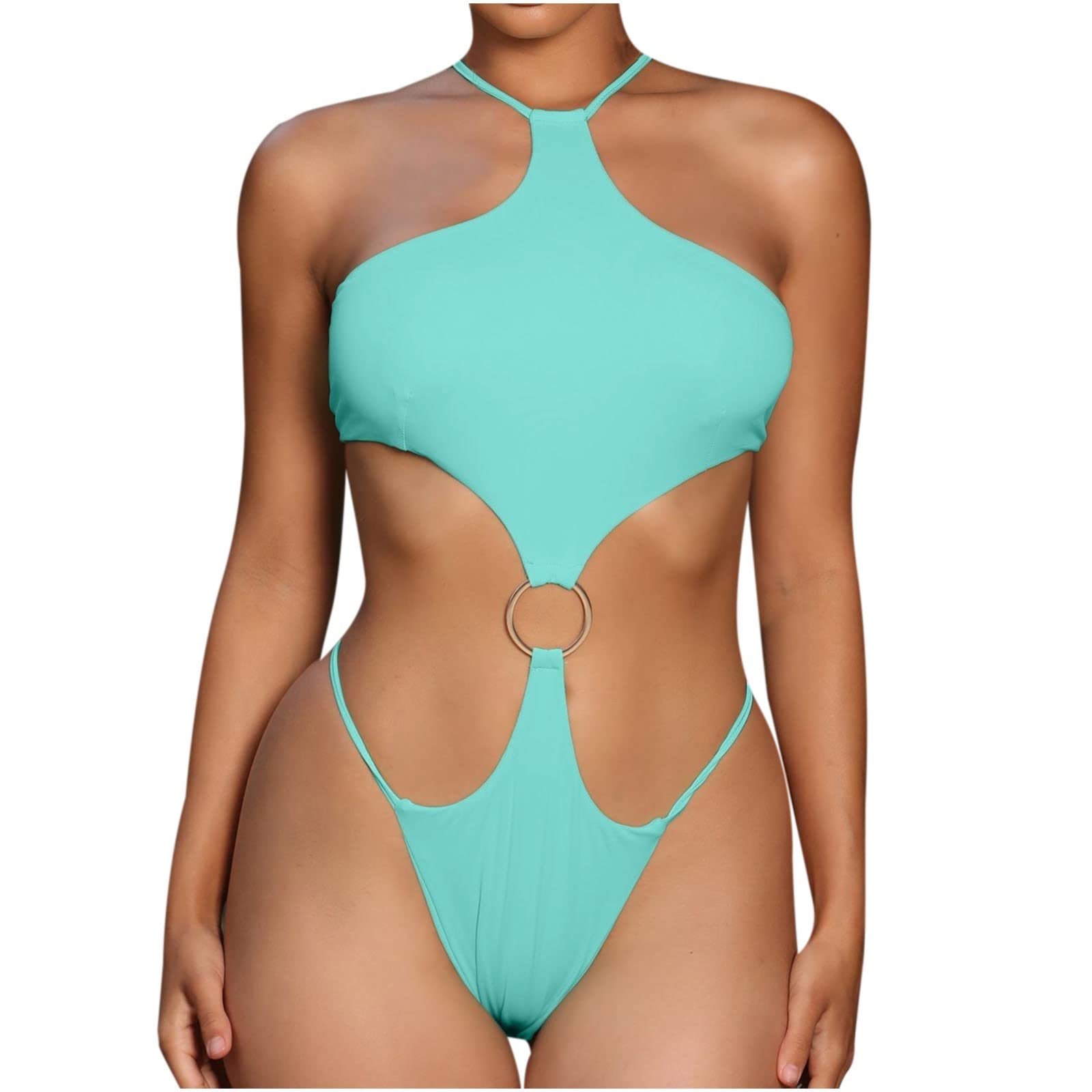 **Women's One Piece Swimsuits - Straps Solid Color Bikini Swimsuit Set, Tankini Beachwear for Swimming & Sunbathing | Perfect for Pool, Beach & Vacation**