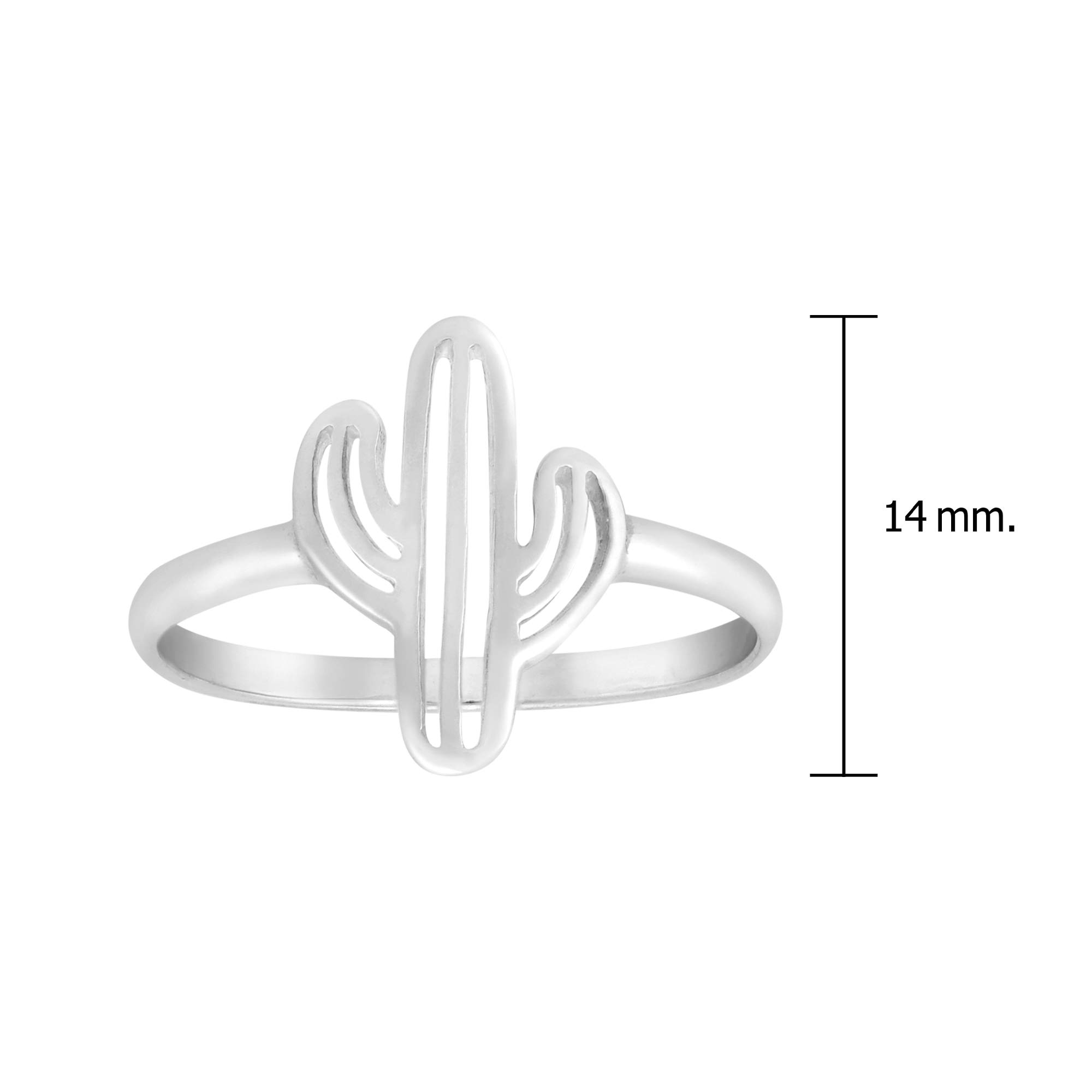 AeraVida Sterling Silver Saguaro Cactus Ring - .925 Silver Desert Inspired Band for Women - Perfect for Boho Jewelry, Southwest Style & Everyday Wear