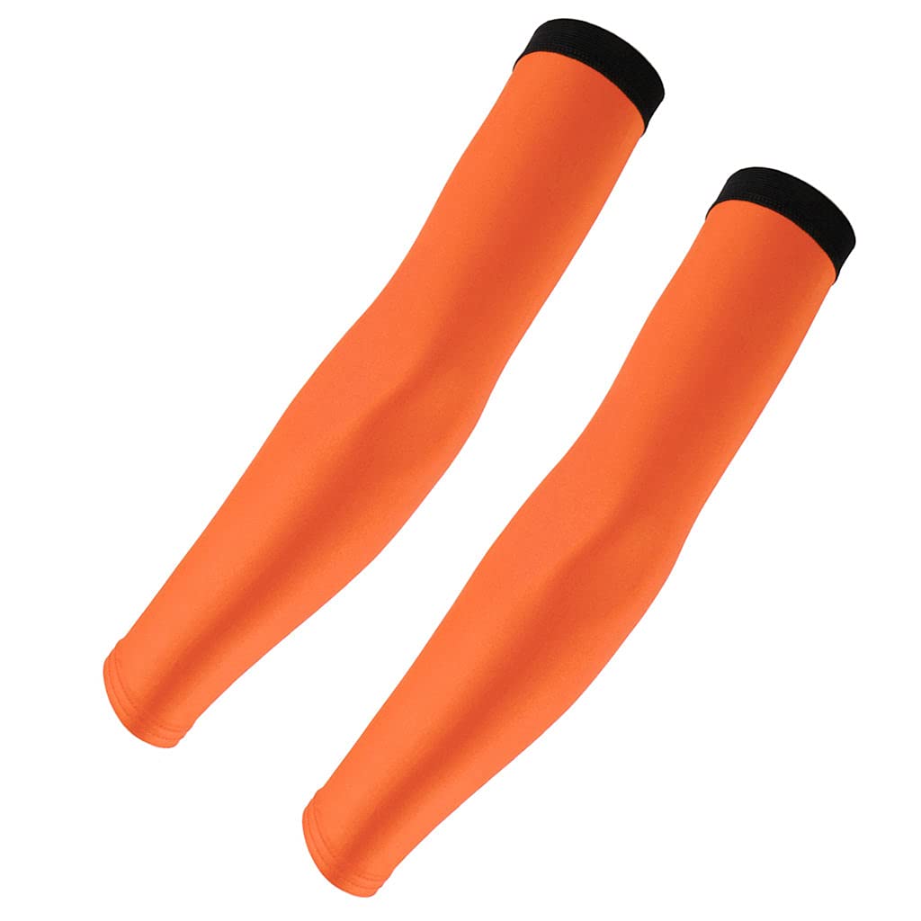 Simhoa UV Protection Arm Sleeves for Cycling, Golf & Hiking - Breathable Sun Guard Covers (Orange, Large) - Perfect for Outdoor Sports & Summer Activities