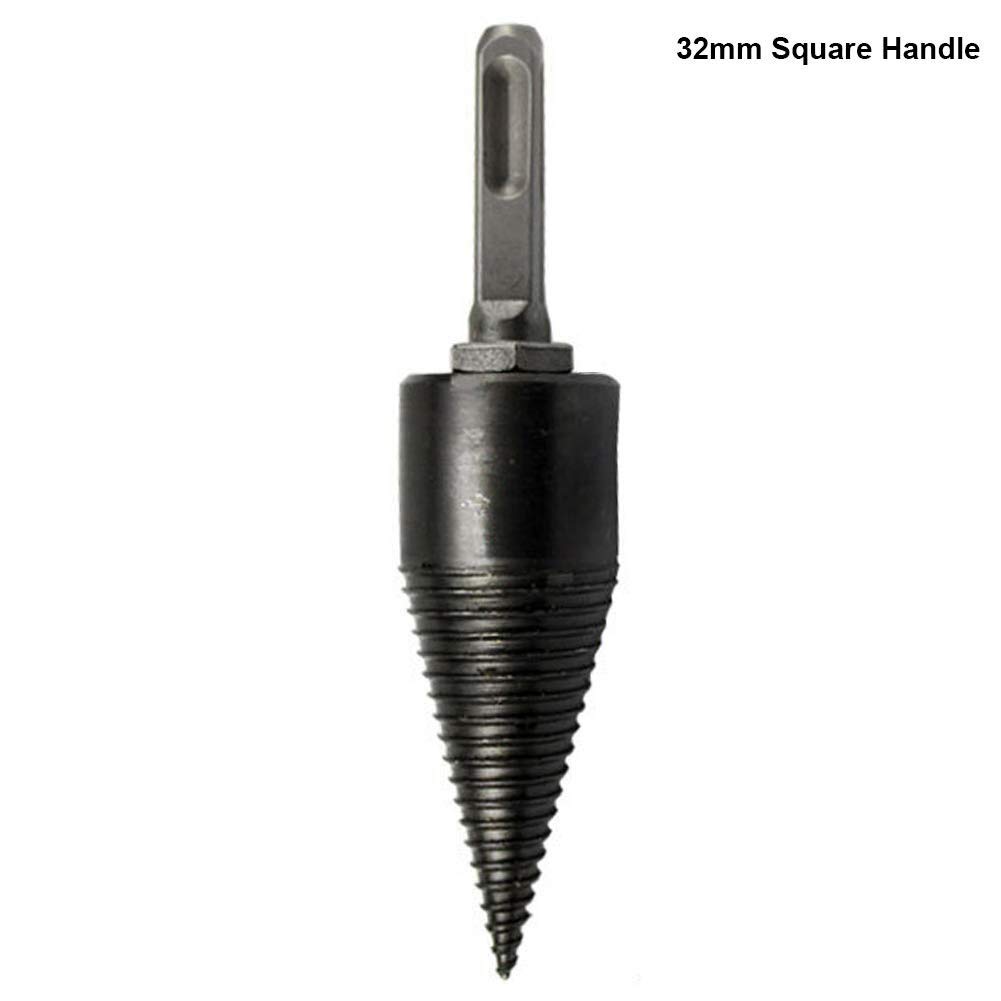 32mm Square Handle Wood Cone Drill Bit - High-Speed Steel Reamer Punch Driver for Firewood Splitting & Woodworking | Perfect for Log Splitters, DIY Projects & Carpentry Tools