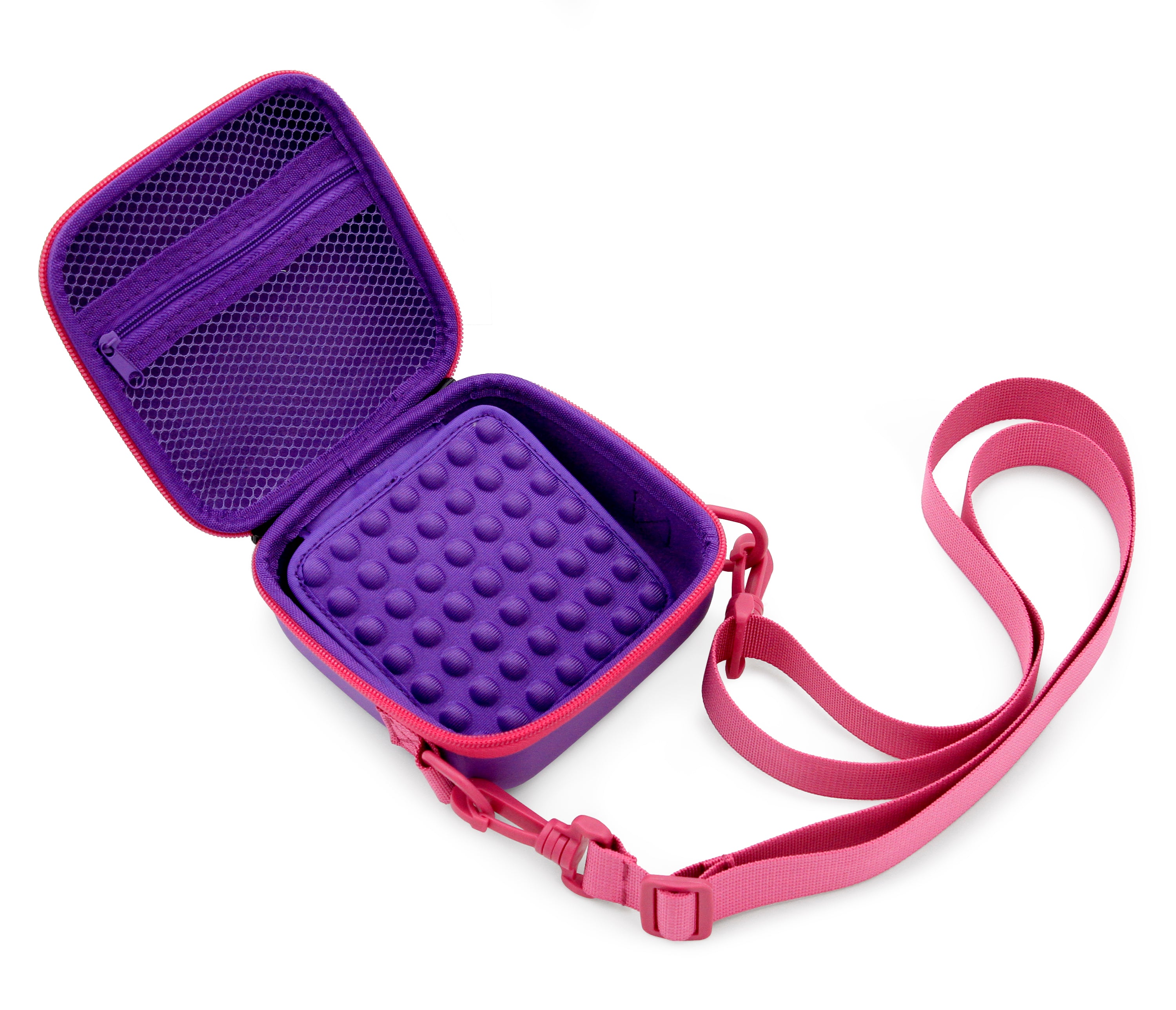 CASEMATIX Travel Case for Ultimate Ears MINIROLL Bluetooth Speaker - Protective Storage Pouch with Charging Cable Pocket | Purple Carry Case for Travel, Outdoor Adventures & Home Use