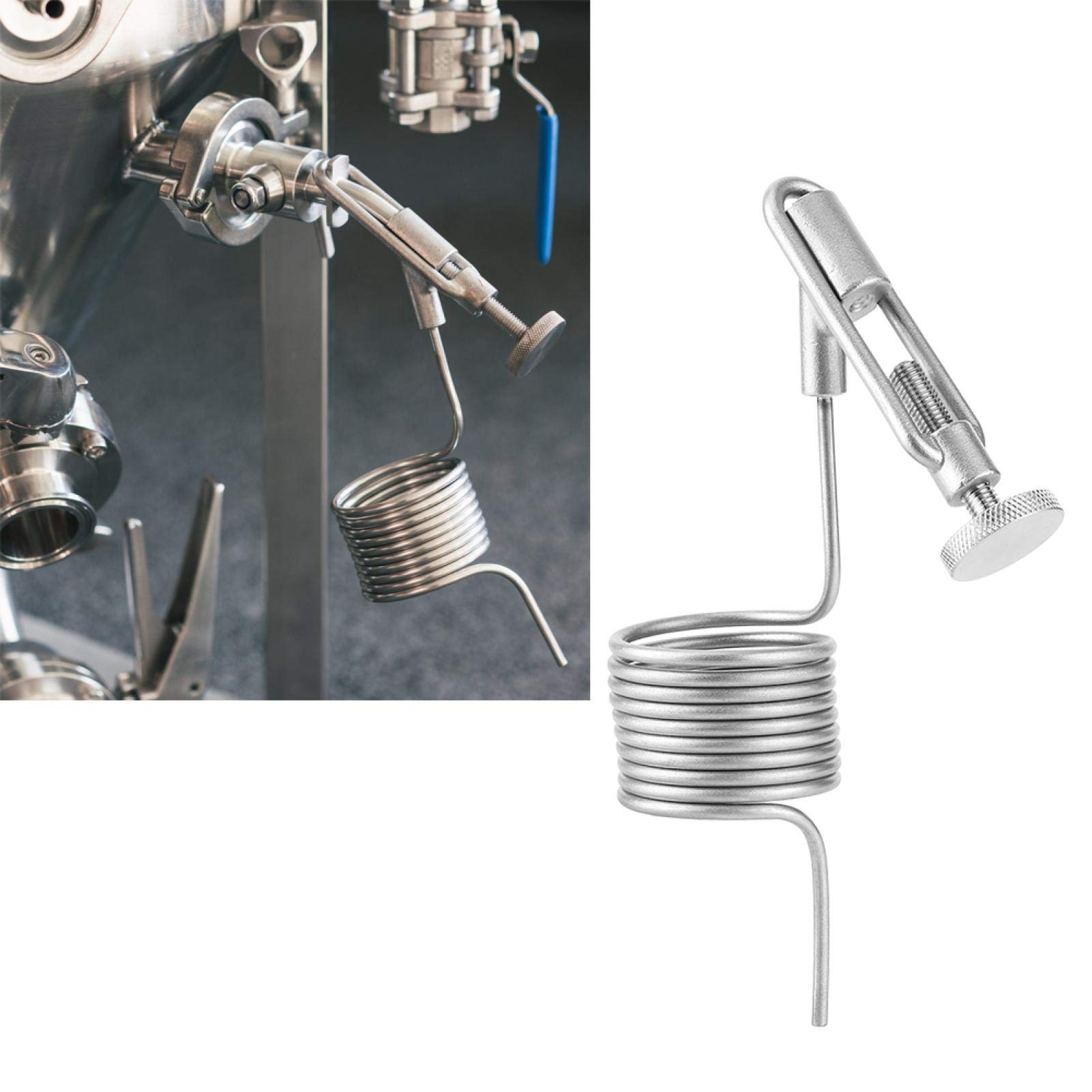 304 Stainless Steel Sampling Coil Defoamer for Homebrew Beer - Brewing Sampling Valve & Defrother Kit - Fermenter Accessory for Beer, Wine & Mead Making (Silver)