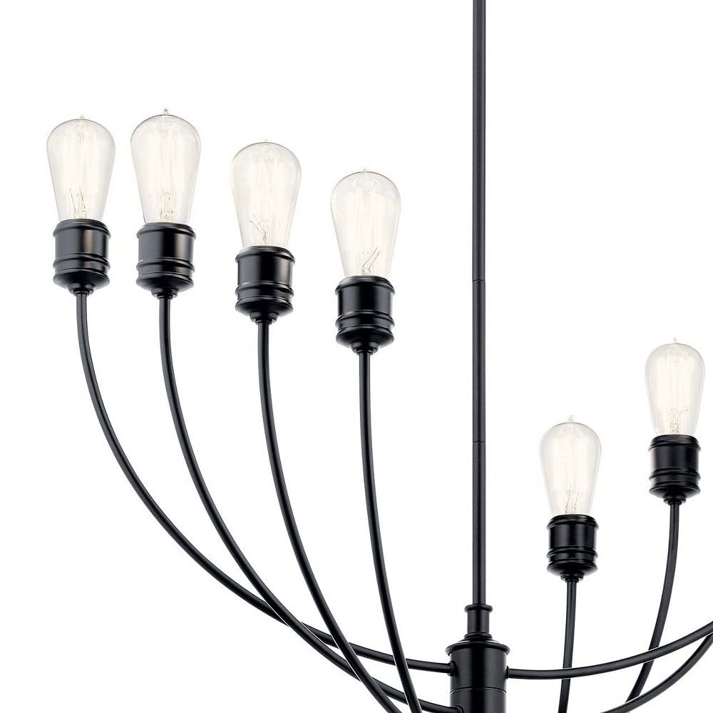 8-Light Adjustable Arm Chandelier in Classic Pewter - Modern Ceiling Light Fixture for Dining Room, Living Room & Bedroom Lighting