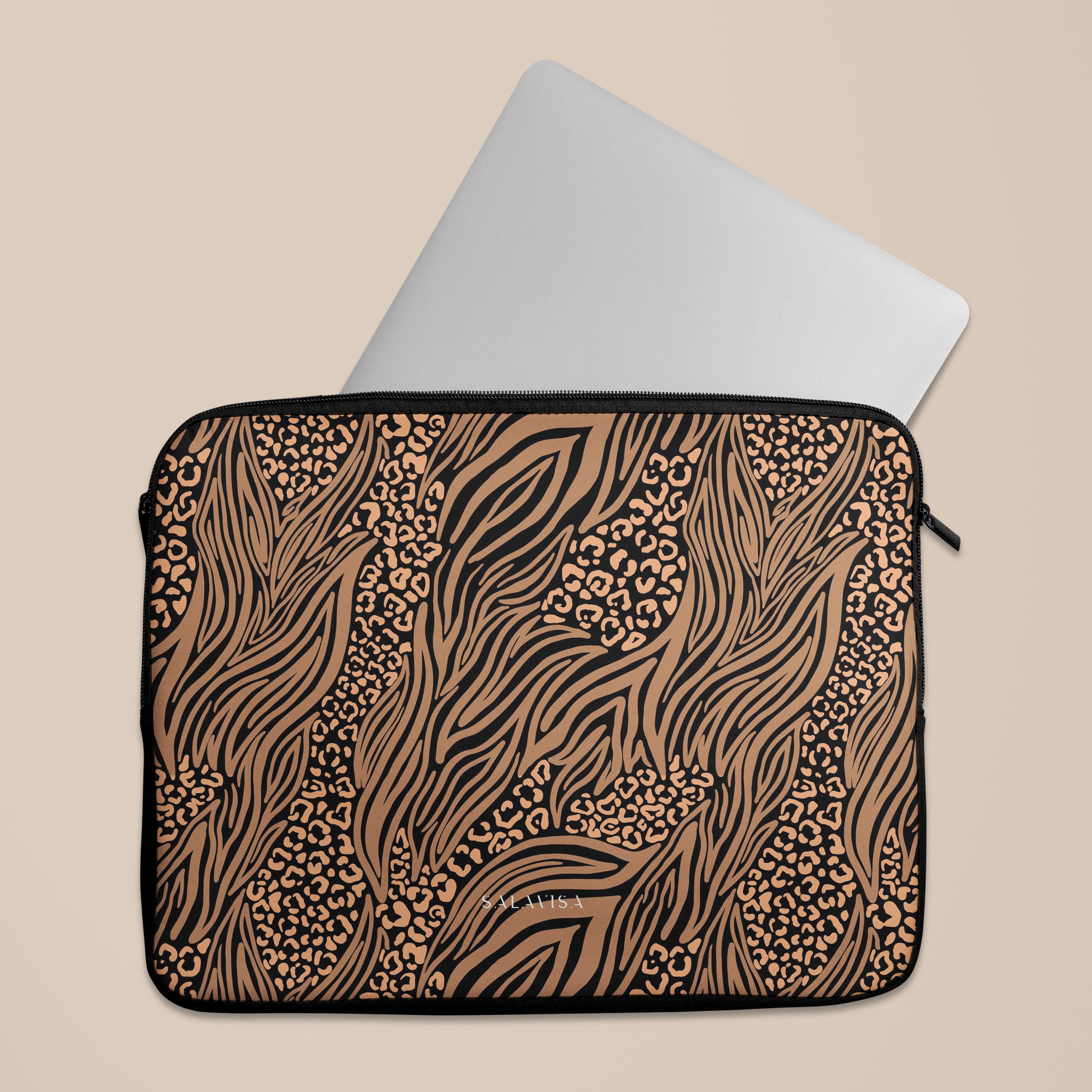 Stylish Zebra & Leopard Print Laptop Sleeve - Protective 13-15 Inch Laptop Case for MacBook, Dell, HP - Perfect for Work, School & Travel Accessories