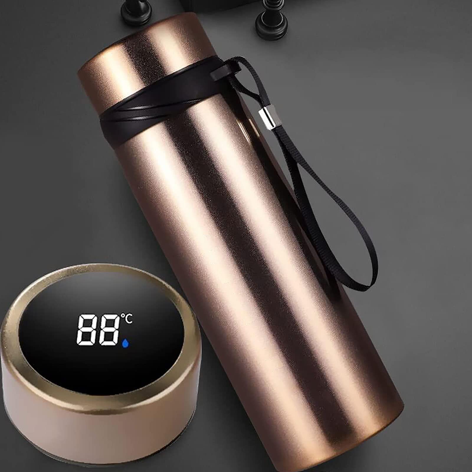 21 Oz Smart Coffee Thermos with LED Temperature Display - Double Wall Vacuum Insulated Tea Infuser & Sports Water Bottle - Keeps Drinks Hot/Cold for 24 Hours - Perfect for Office, Gym, Hiking & Outdoor Activities