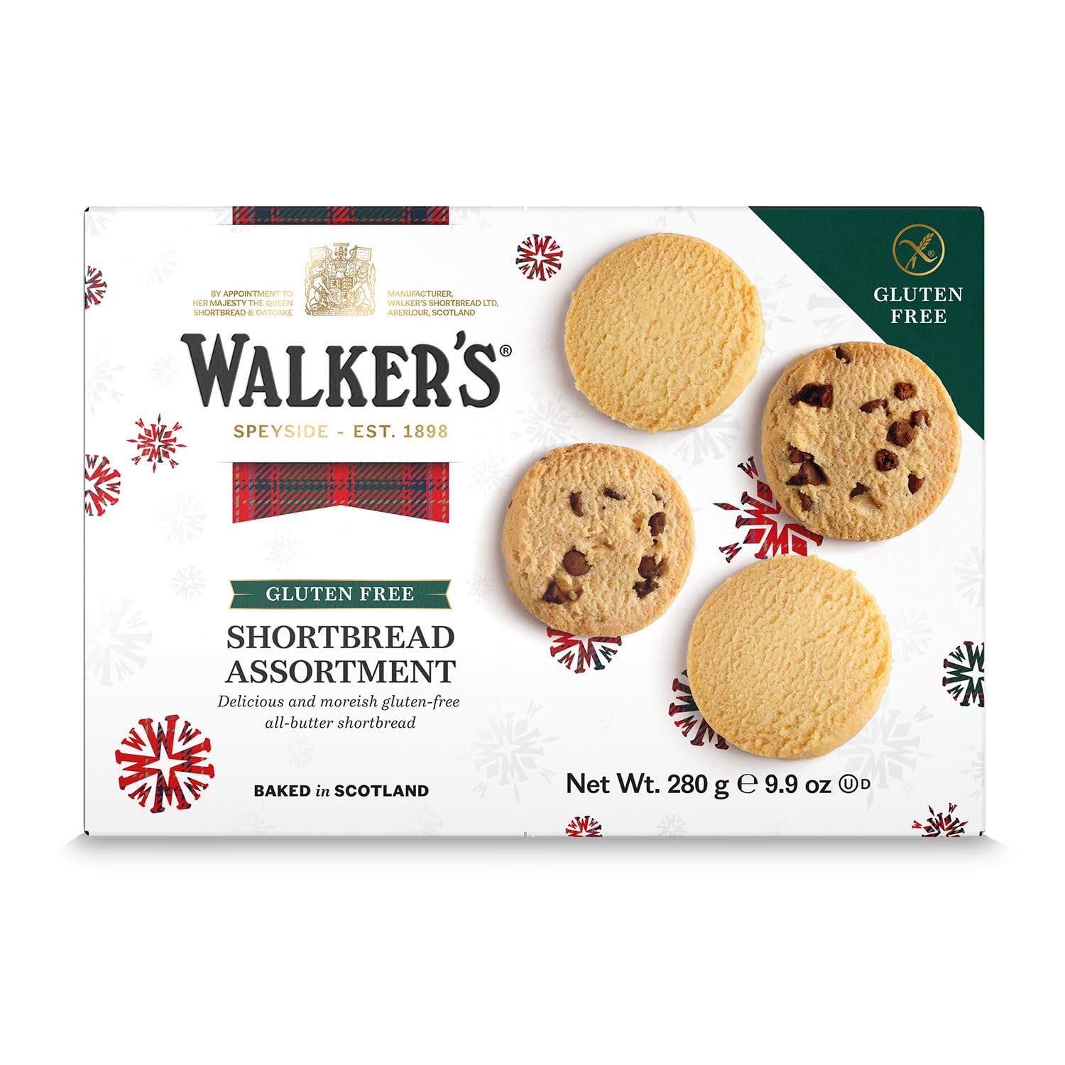 Walker’s Gluten Free Shortbread Cookies – 9.9 oz Box (Assorted Rounds & Chocolate Chip) | Vegan, Dairy-Free Snacks for Parties, Gifts & Tea Time