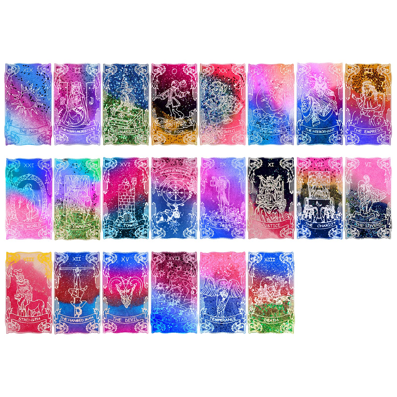 22-Piece Major Arcana Tarot Card Silicone Mold Set for Resin Casting - DIY Game Pieces, Jewelry Making & Home Decor - Perfect for Wiccan Crafts, Gift Making & Spiritual Art Projects