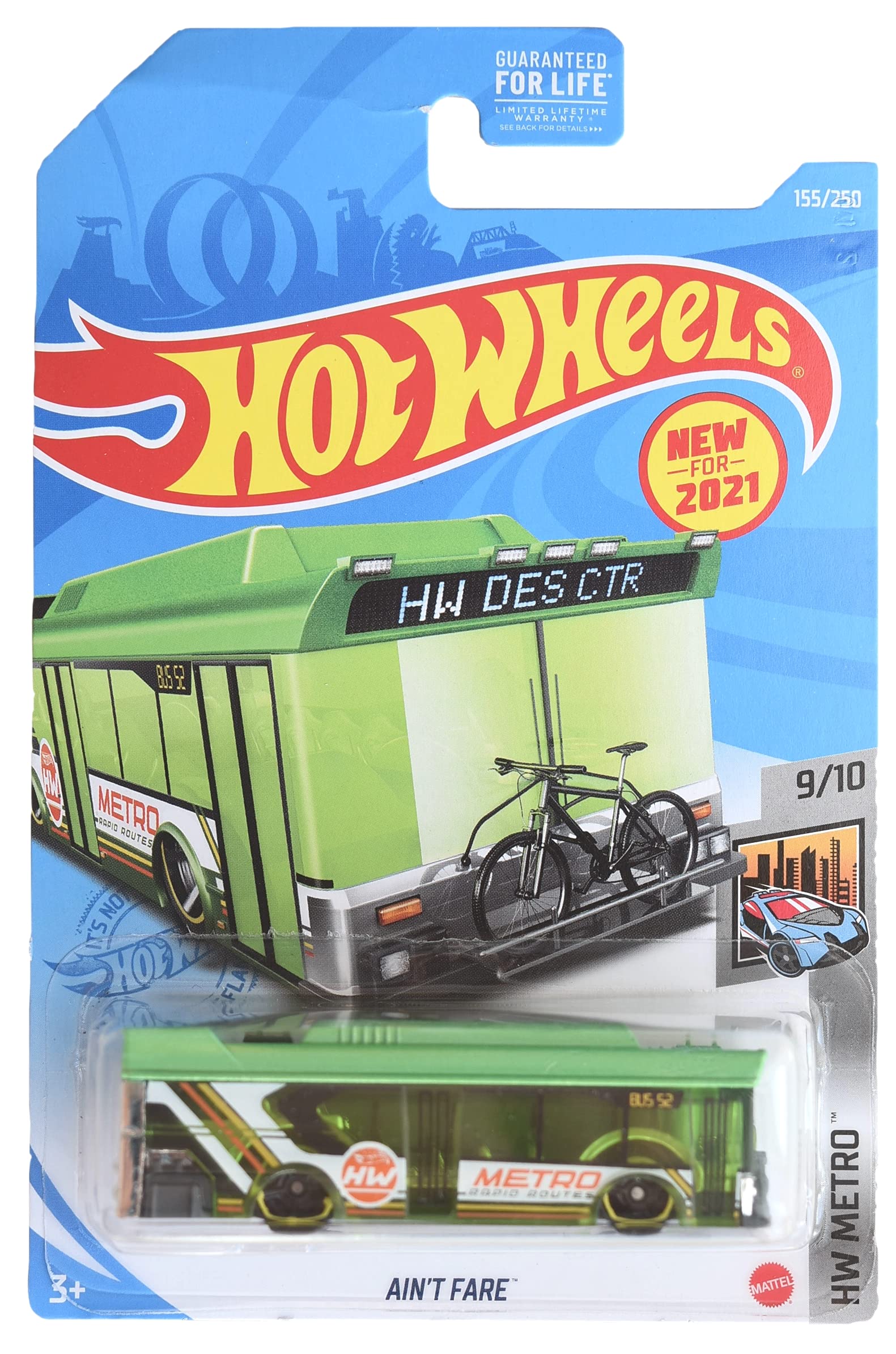 Hot Wheels Ain't Fare Green 1:64 Scale Die-Cast Car - Rare 155/250 Metro Collection - Mint Condition 9/10 - Perfect for Collectors, Display & Racing Tracks