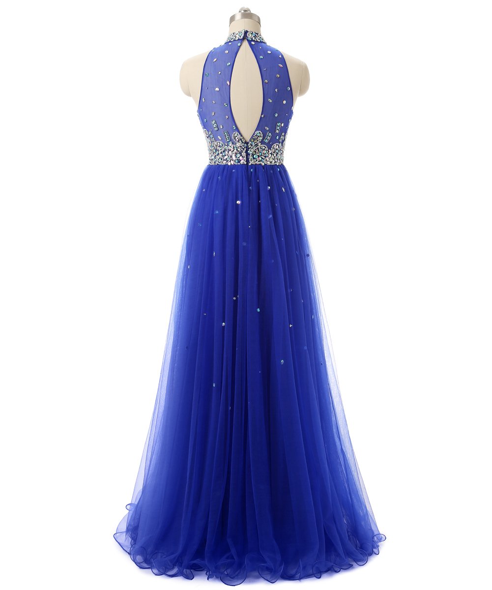 Elegant Long Tulle Prom Dresses for Women - Jewel Neck Evening Gown for Formal Events, Homecoming & Special Occasions