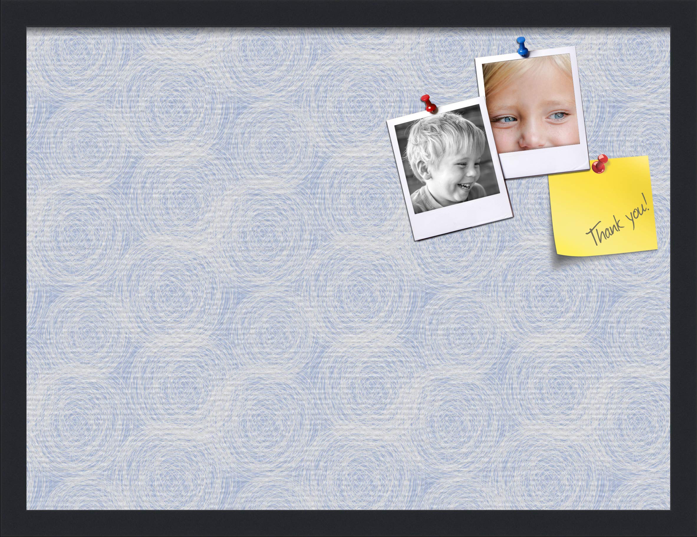 PinPix ArtToFrames 22x16 Inch Custom Cork Bulletin Board with Fabric-Style Canvas Finish - Satin Black Frame for Office, Classroom or Home Decor - Perfect for Notes, Photos and Art Display (PinPix-1927)