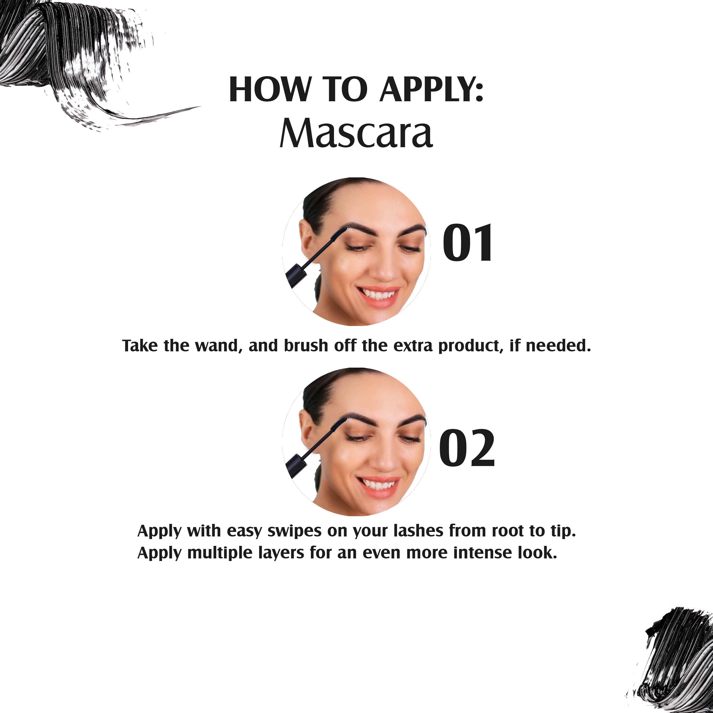Glam 21 HD Dense Mascara with Petite Brush - Thermal Sensitive Technology, Smudge Proof & Waterproof - Voluminous Eyelashes for 16 Hours Long Wear (Black) | Perfect for Everyday Makeup, Date Nights & Special Occasions