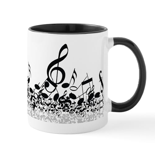 White/Black Inside - Music Notes Mug