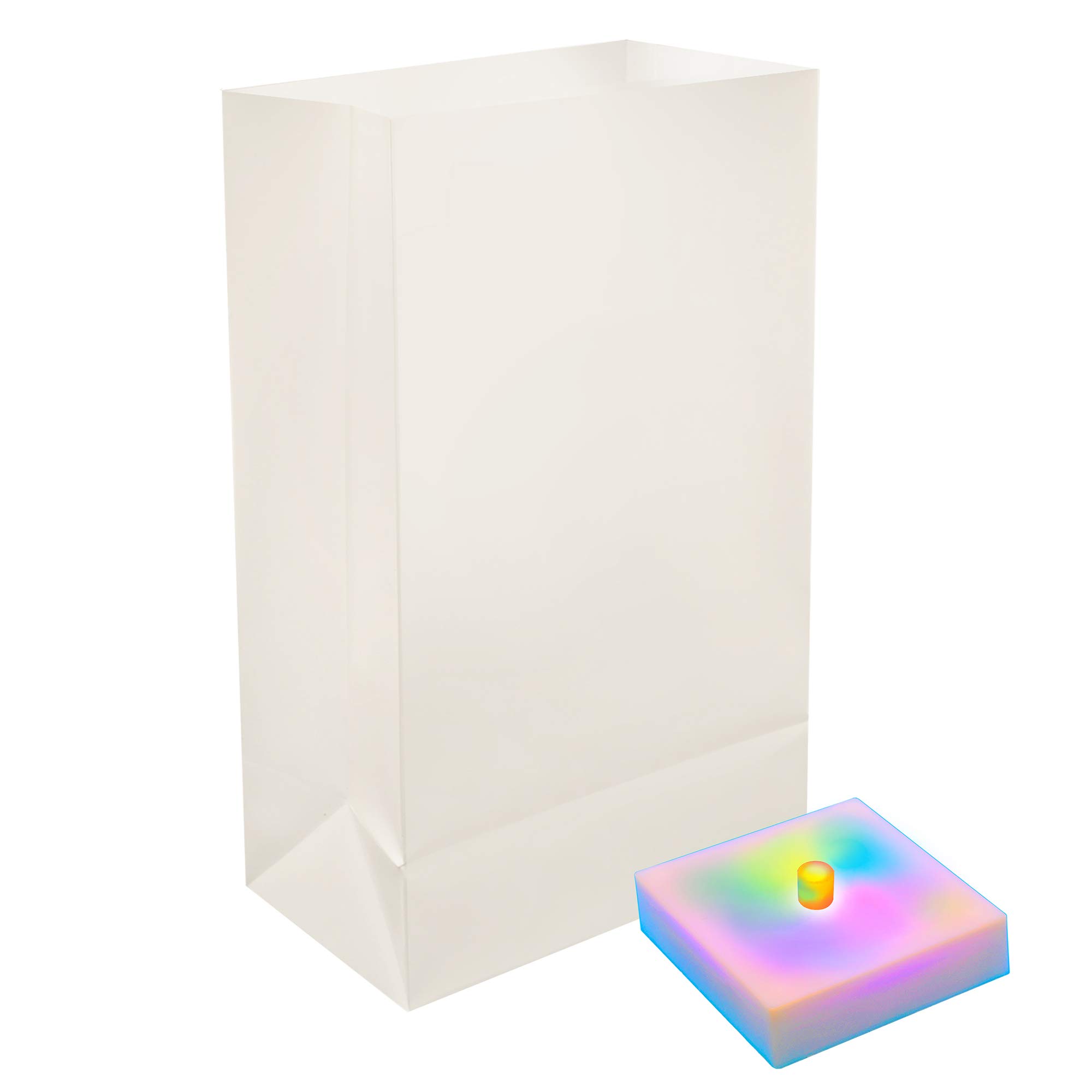 LumaBase Battery Operated LED Luminaria Kit with Timer - 6 Pack Color Changing Outdoor Candles for Christmas, Halloween, Weddings & Party Decorations