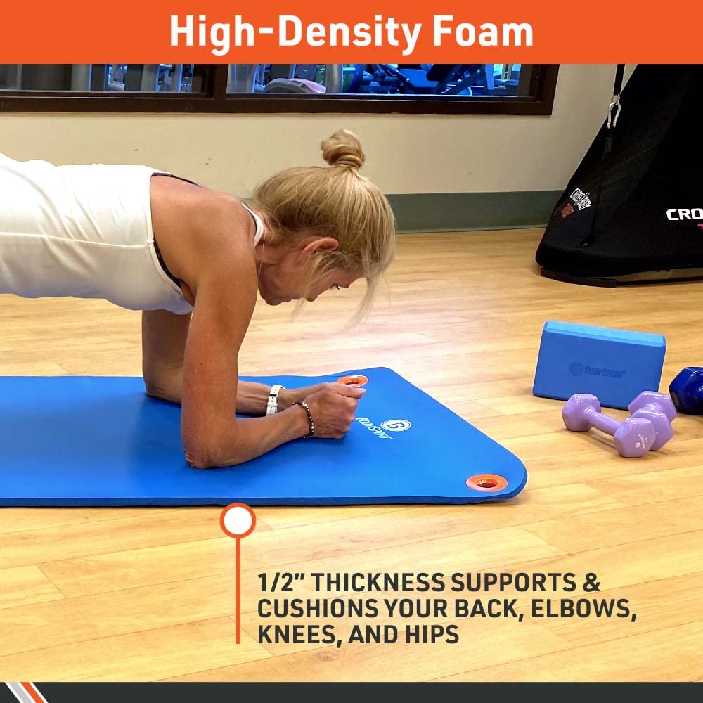 Body Sport Personal Exercise Mat - Thick Foam Workout Mat for Home Gym, Yoga & Pilates | Non-Slip Fitness Mat for Floor Exercises & Stretching