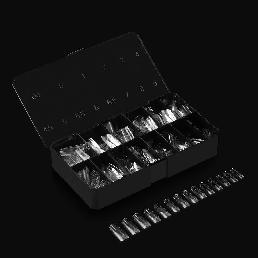 Apres Gel X Tips 2.0 - 600 Pcs Natural Square Long Fake Nails - Professional Salon Quality Press On Nails for Manicure & Nail Art - Perfect for Home Use, Parties, Weddings & Special Occasions