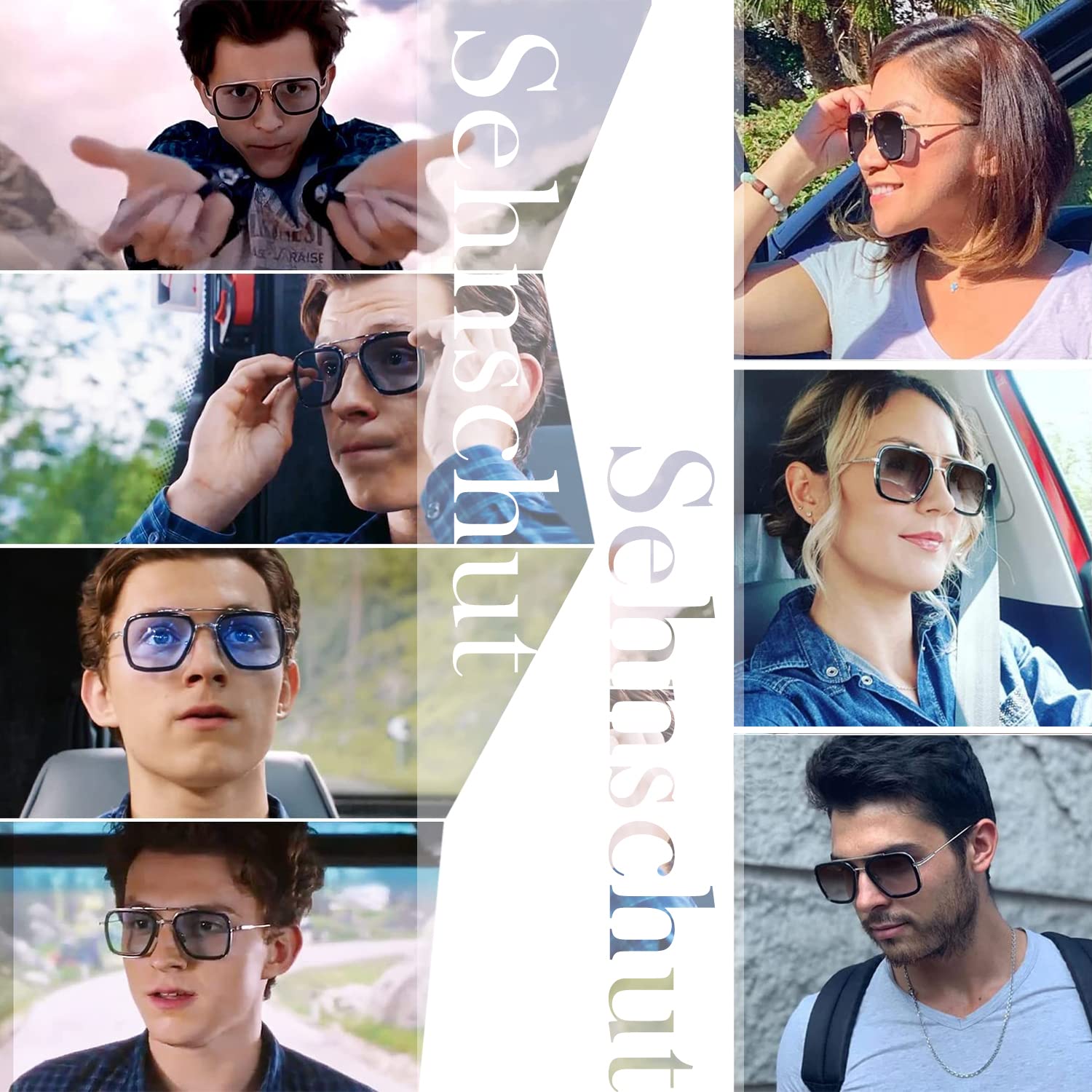 Tony Stark Sunglasses - Iron Man Inspired UV Protection Square Metal Frames - Perfect for Cosplay, Halloween, and Everyday Fashion