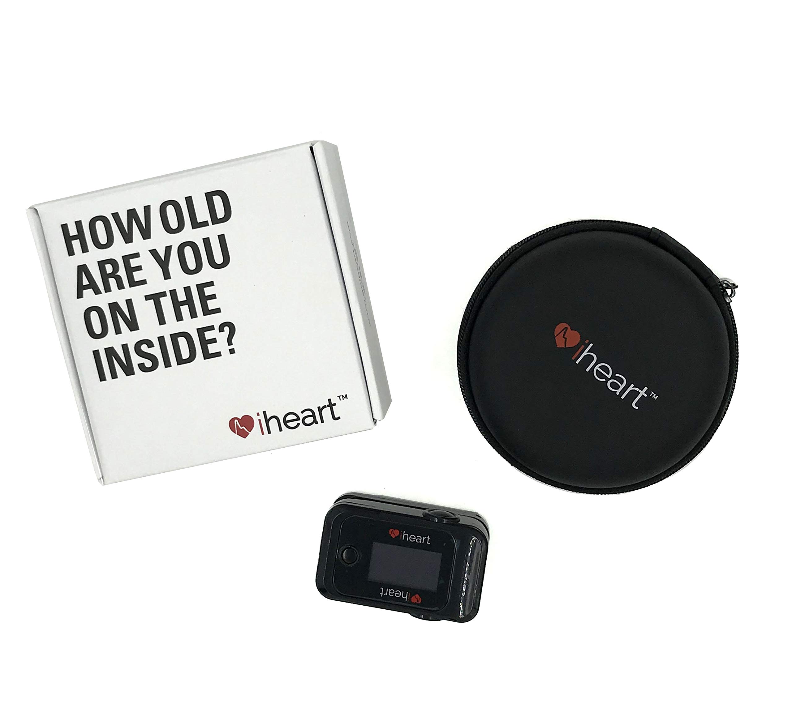 iHeart Internal Age Health Monitor - Fingertip Fitness Tracker for Biological Age, Pulse Wave, Aortic Stiffness, SpO2 & Heart Rate | iOS/Android App | Perfect for Home Health Monitoring & Wellness Tracking